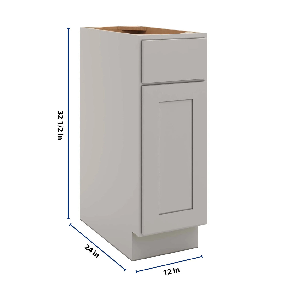 cnc-luxor-misty-grey-12-w-single-door-base-cabinet-w-2-pullout-shelf
