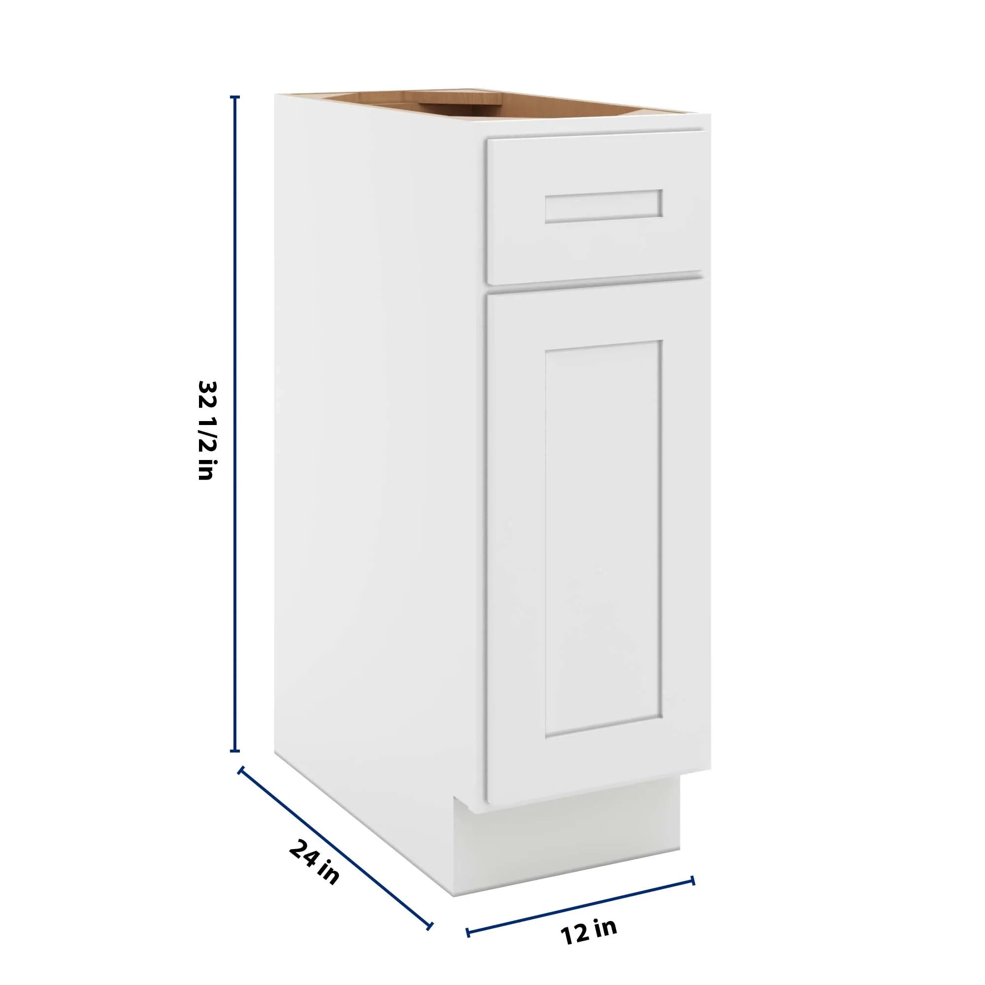 cnc luxor 5 piece white 12 w single door base cabinet w 2 pullout shelf