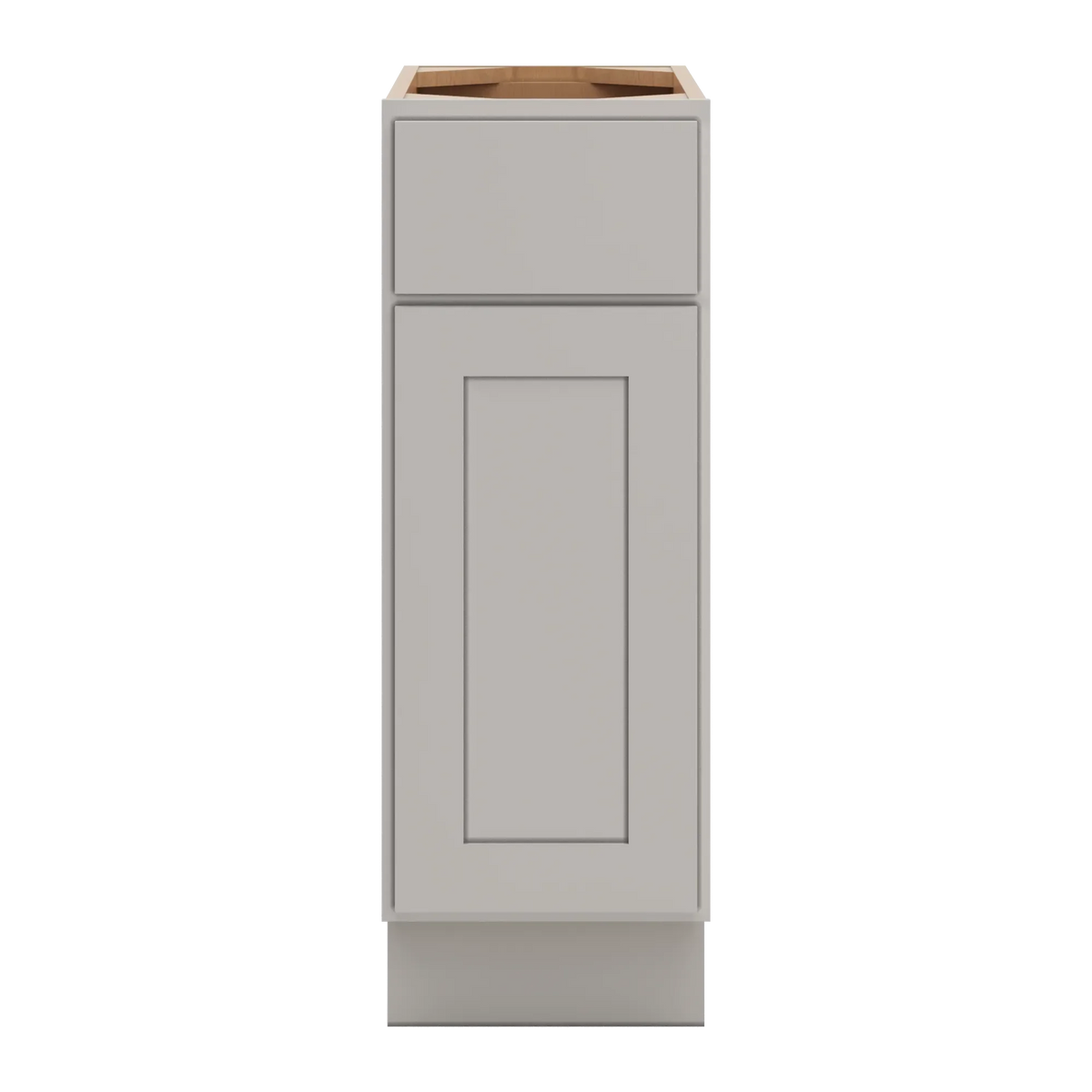 cnc luxor misty grey 12 w single door base cabinet w 2 pullout shelf