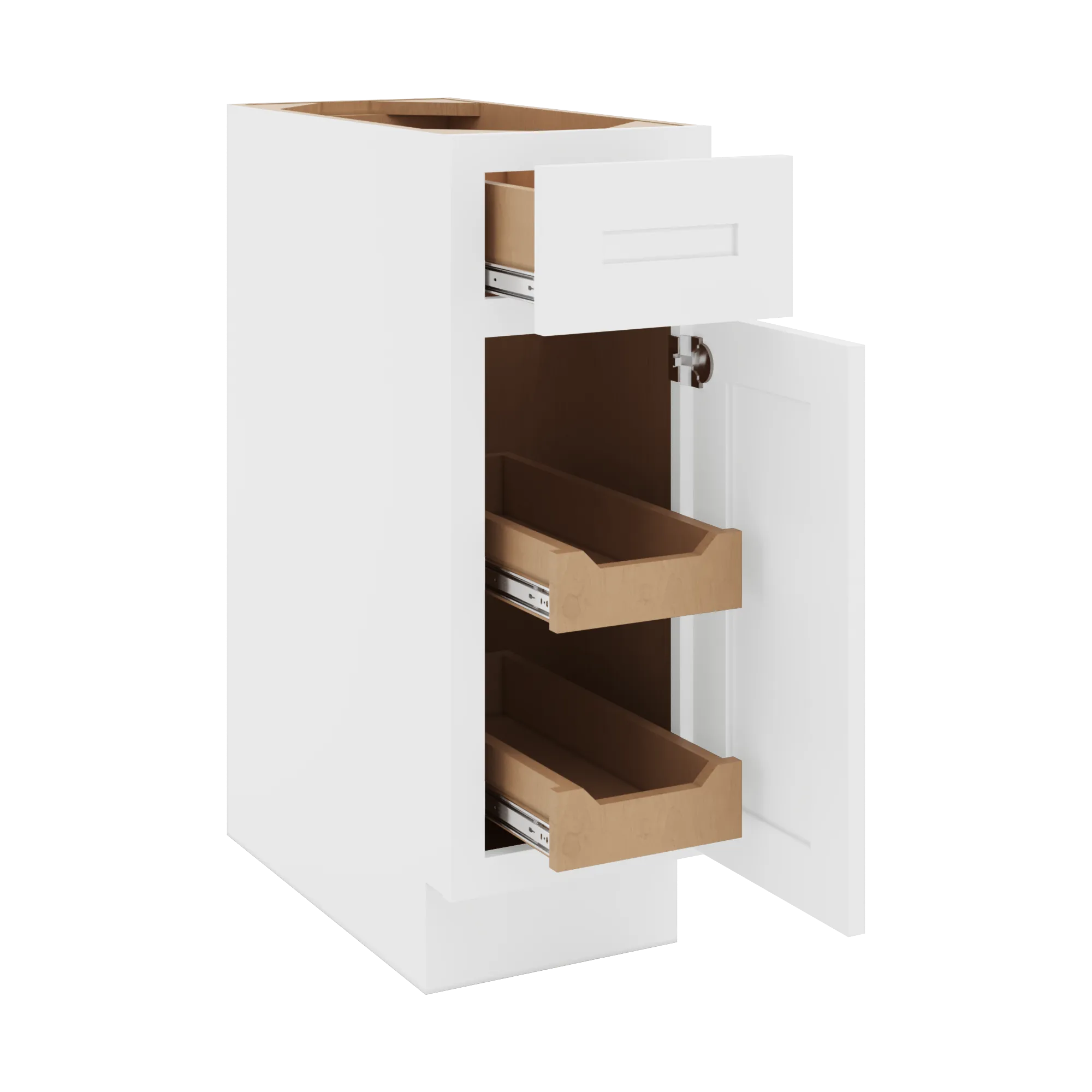 cnc luxor 5 piece white 12 w single door base cabinet w 2 pullout shelf