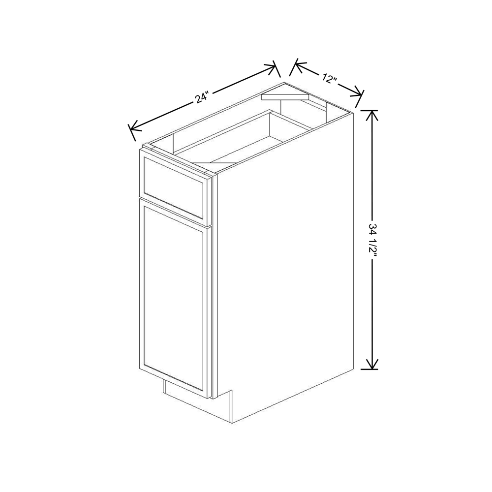 Cubitac Imperial Madison Hazelnut 12"W Base Cabinet