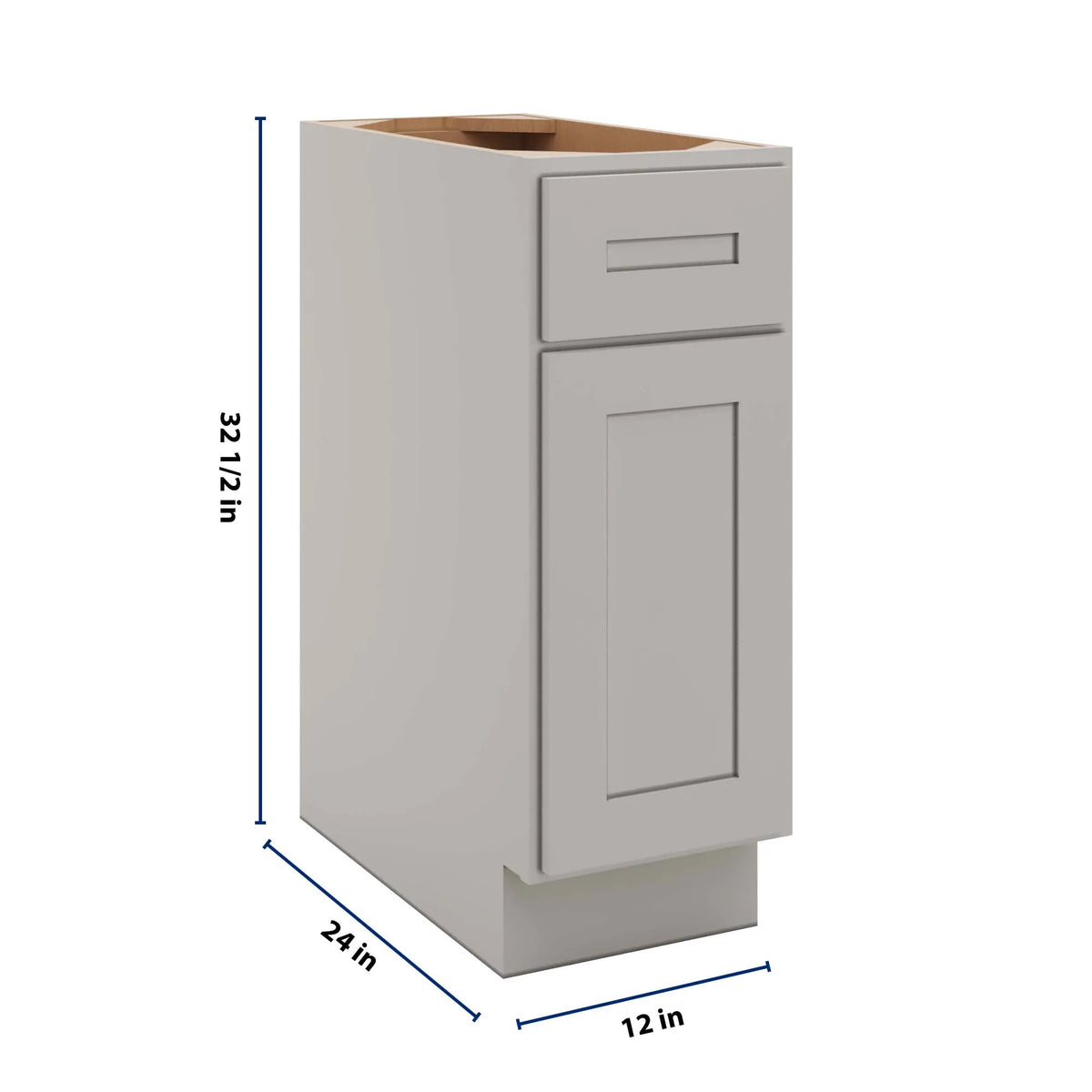 CNC Luxor 5-Piece Misty Grey 12" W X 32 1/2" H Single Door Base Cabinet