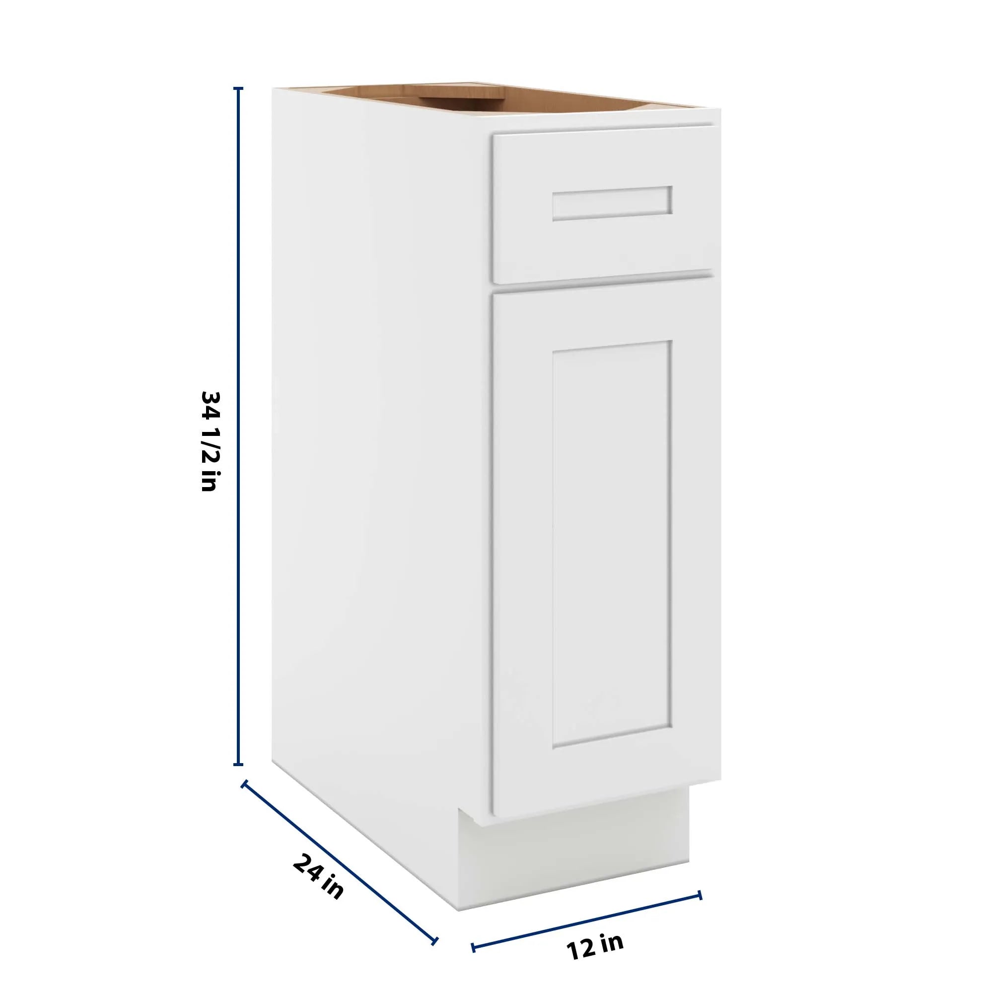 cnc luxor 5 piece white 12 w single door base cabinet