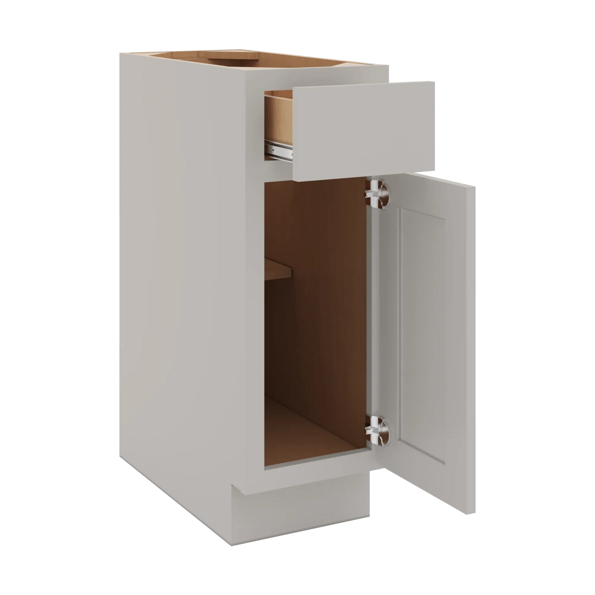 cnc luxor misty grey 12 w single door base cabinet