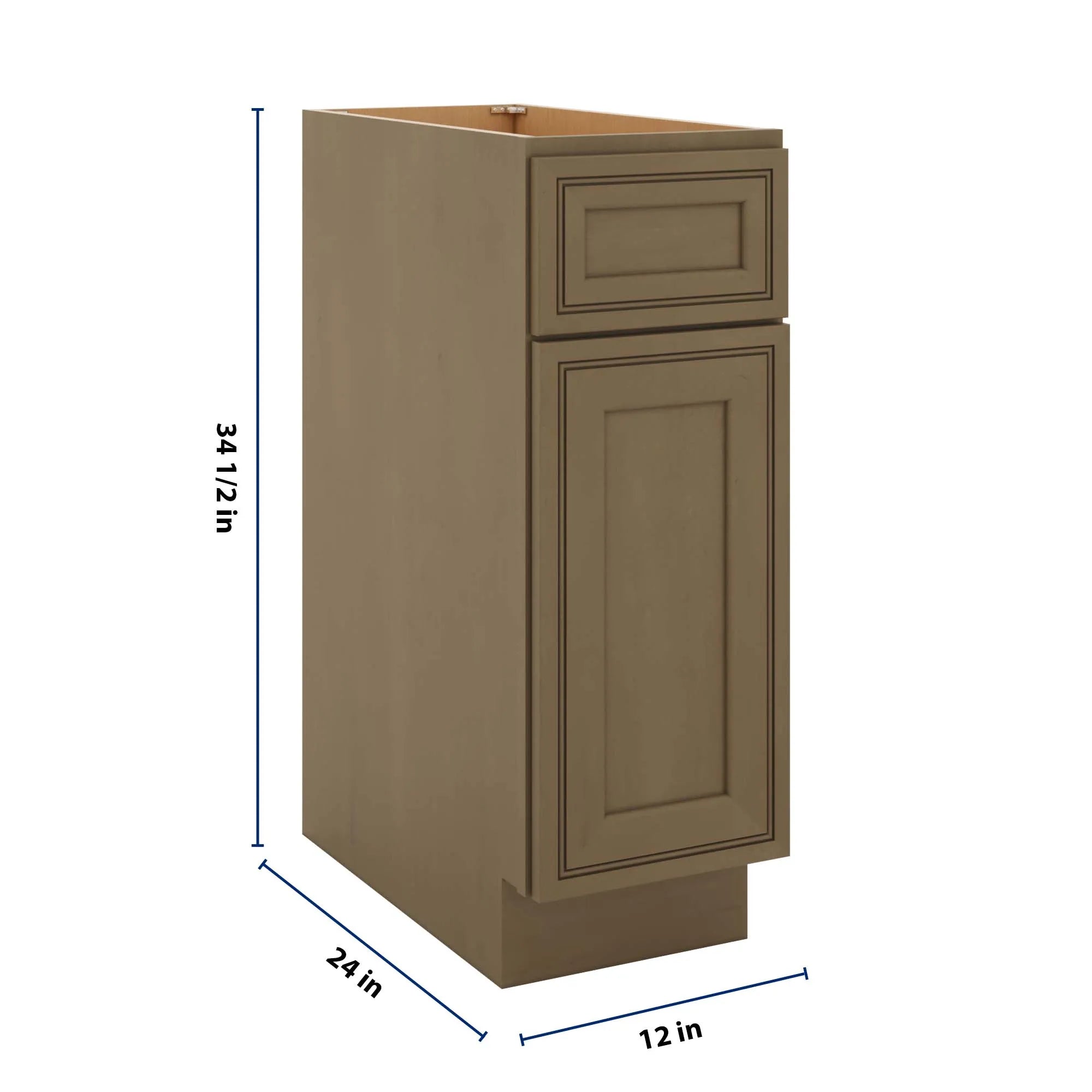 J&K Hazel H8 Single Door Standard Base Cabinet - 12" W