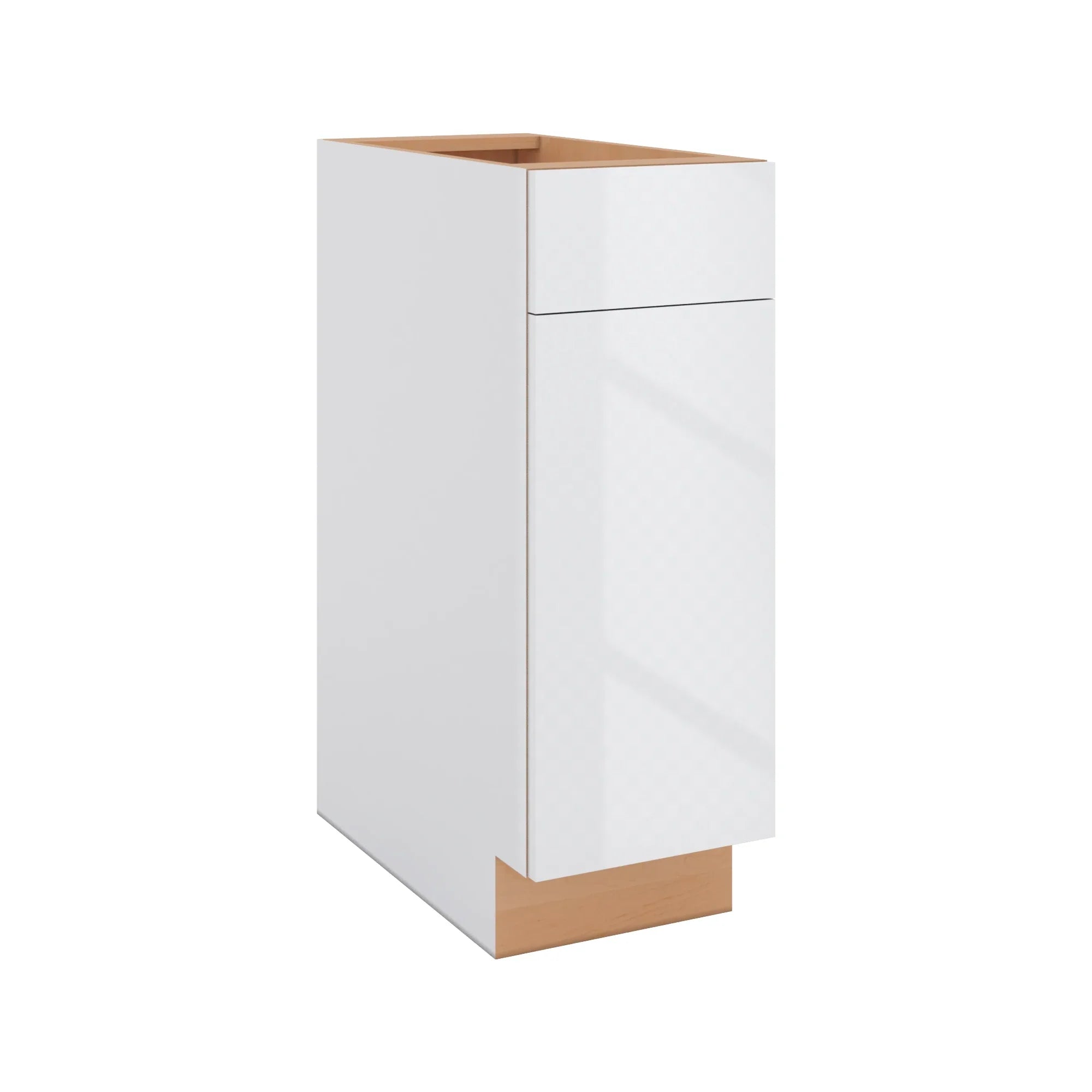 Modernform Cabinet Gloss White 12" W X 34 1/2" H X 24" D Single Door Base Cabinet