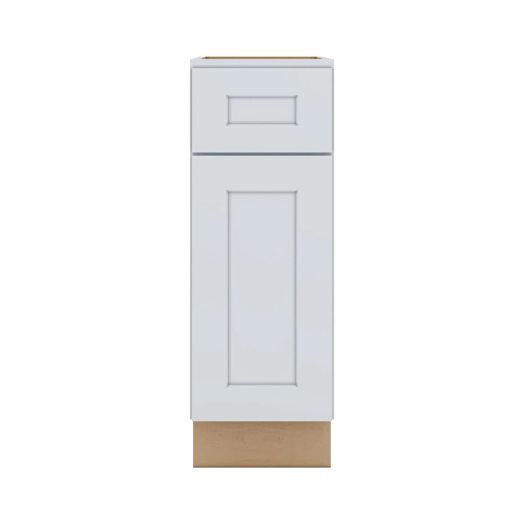 J&K White Shaker S8 Single Door Standard Base Cabinet   12" W