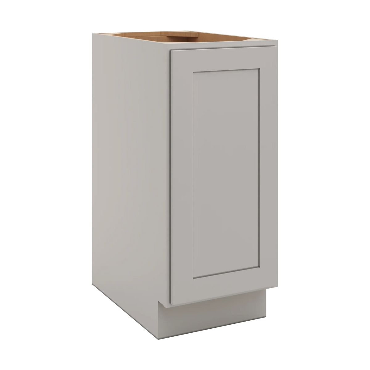 CNC Luxor 5-Piece Misty Grey 15" W Full Height Single Door Base Cabinet W/ 1 Pullout Shelf