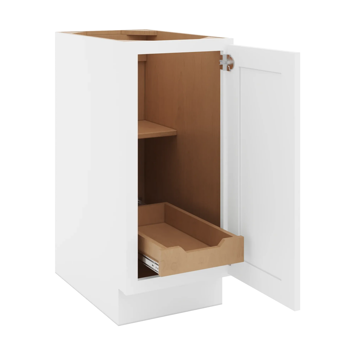 cnc luxor white 15 w full height single door base cabinet w 1 pullout shelf