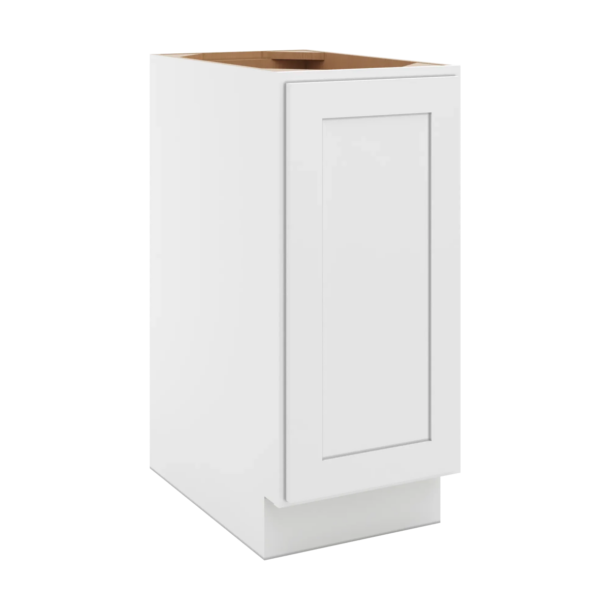 cnc luxor white 15 w full height single door base cabinet w 2 pullout shelf