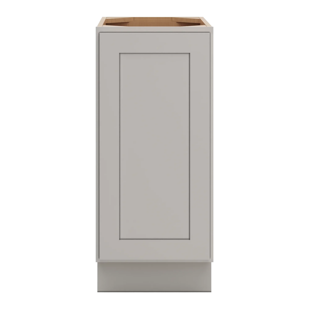 cnc luxor misty grey 15 w full height single door base cabinet w 2 pullout shelf