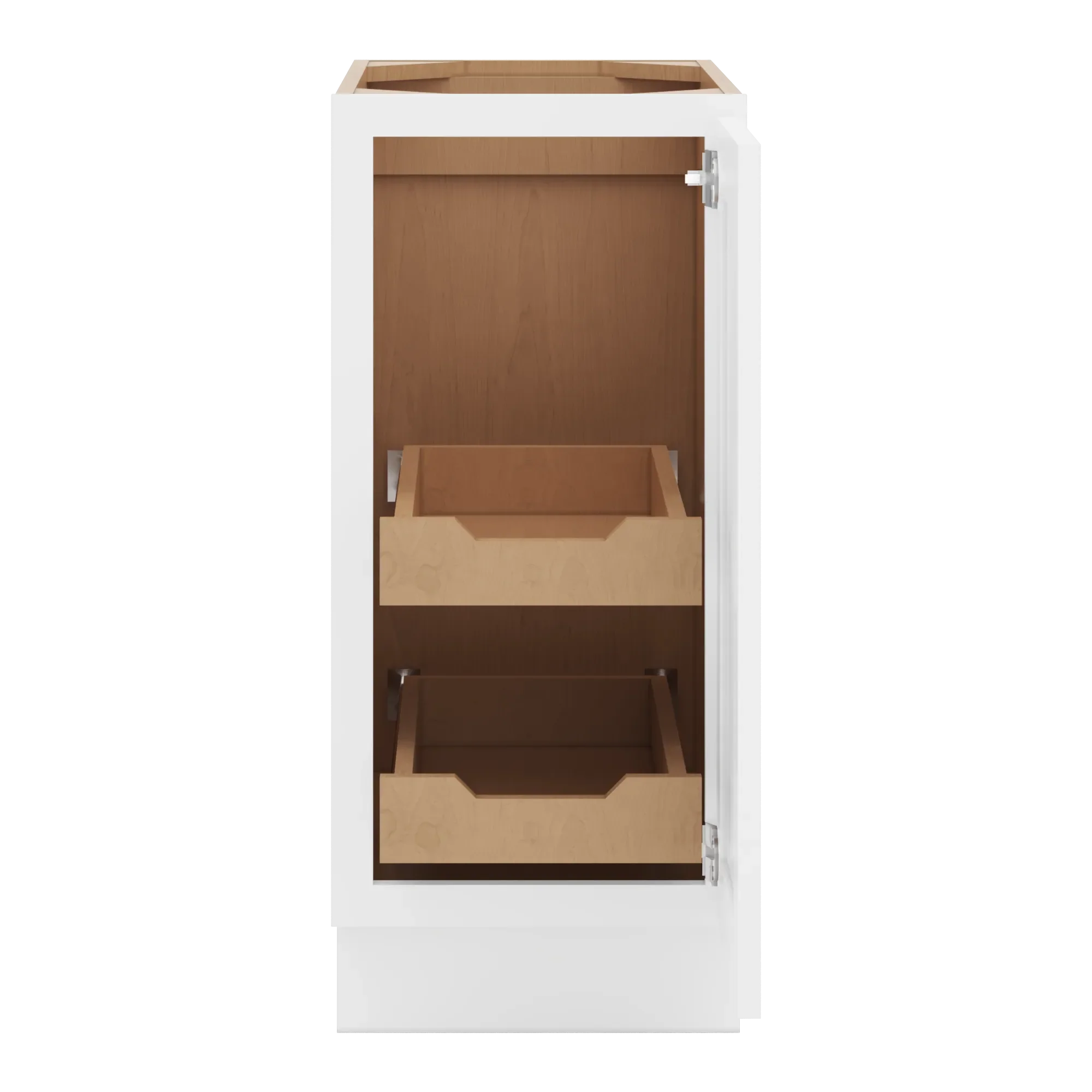 cnc luxor 5 piece white 15 w full height single door base cabinet w 2 pullout shelf