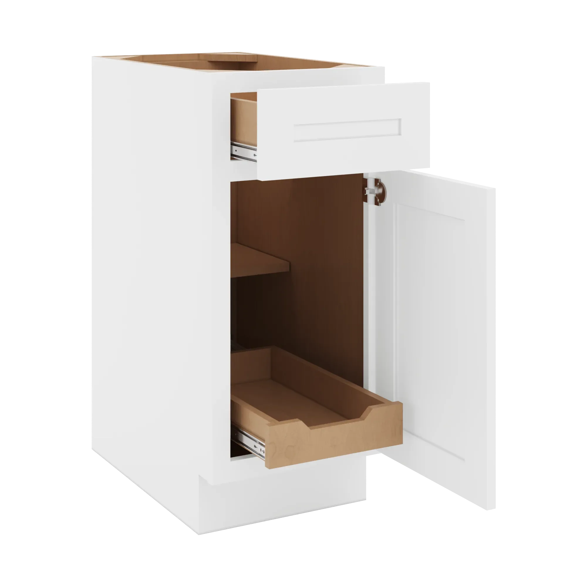 cnc luxor 5 piece white 15 w single door base cabinet w 1 pullout shelf