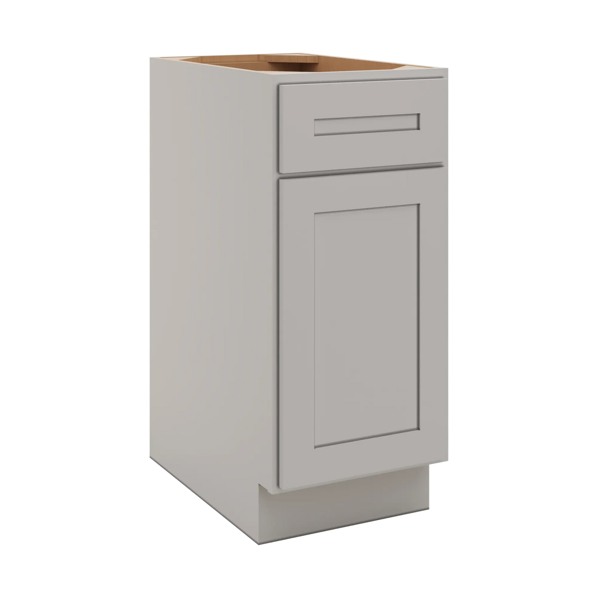 CNC Luxor 5-Piece Misty Grey 15" W Single Door Base Cabinet W/ 2 Pullout Shelf