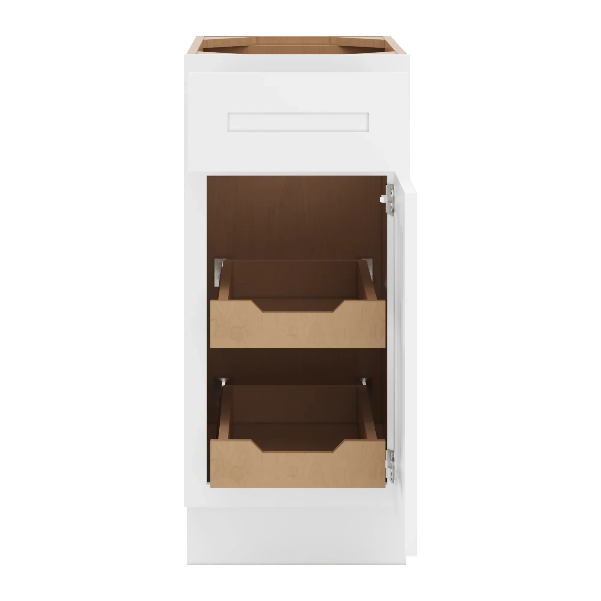 cnc luxor 5 piece white 15 w single door base cabinet w 2 pullout shelf