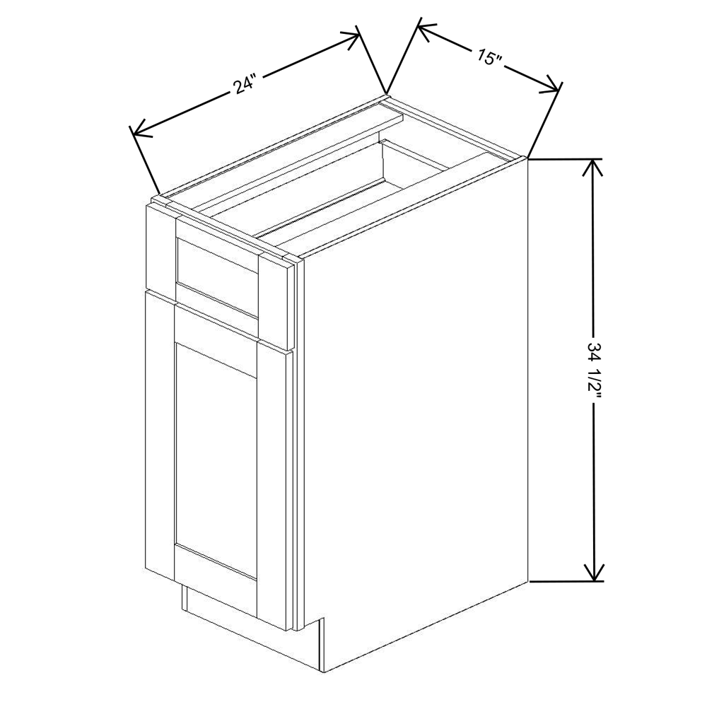 Fabuwood Allure Galaxy Frost Base 15"W Shaker Cabinet