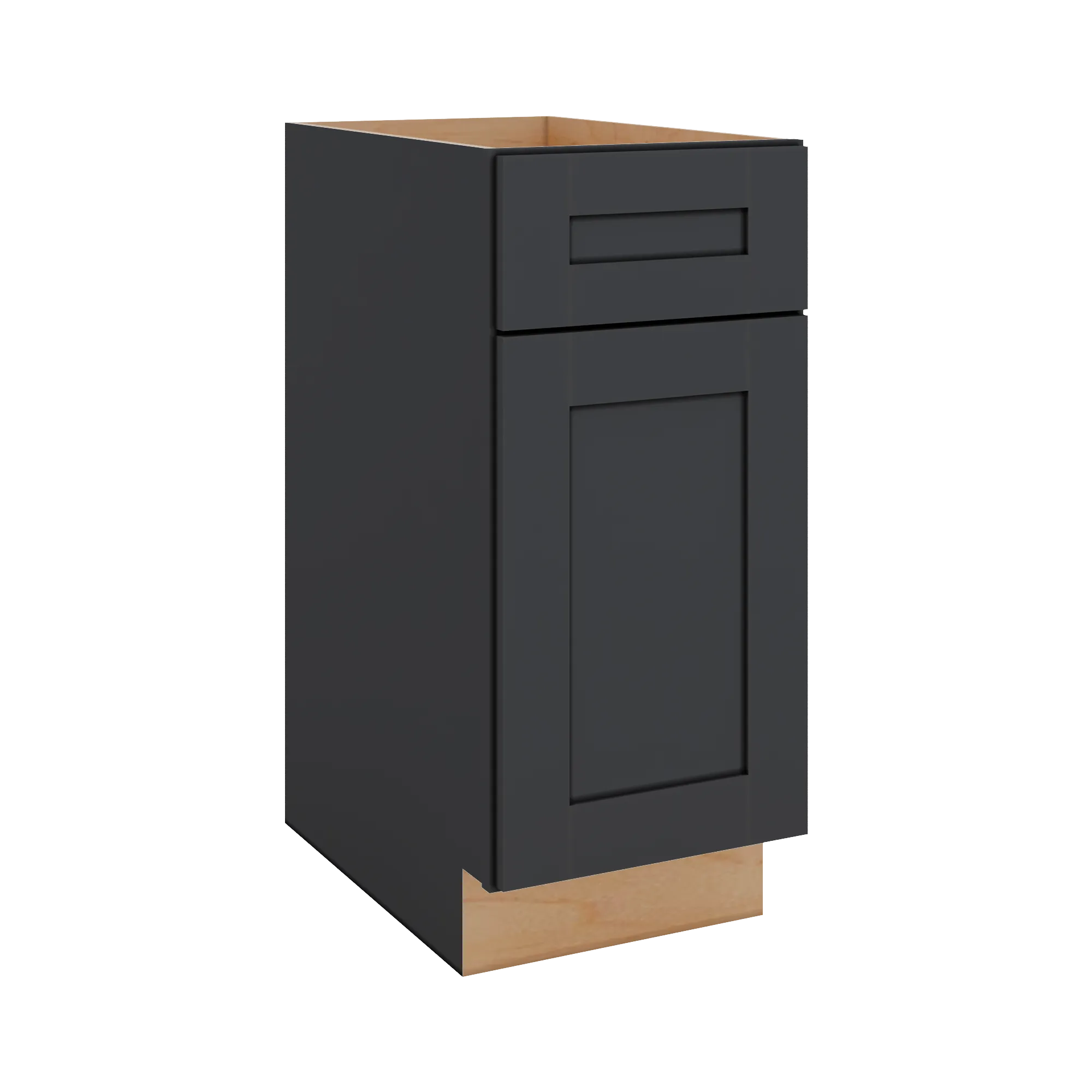Modernform Cabinet Onyx Black Shaker 15" W X 34 1/2" H X 24" D Single Door Base Cabinet