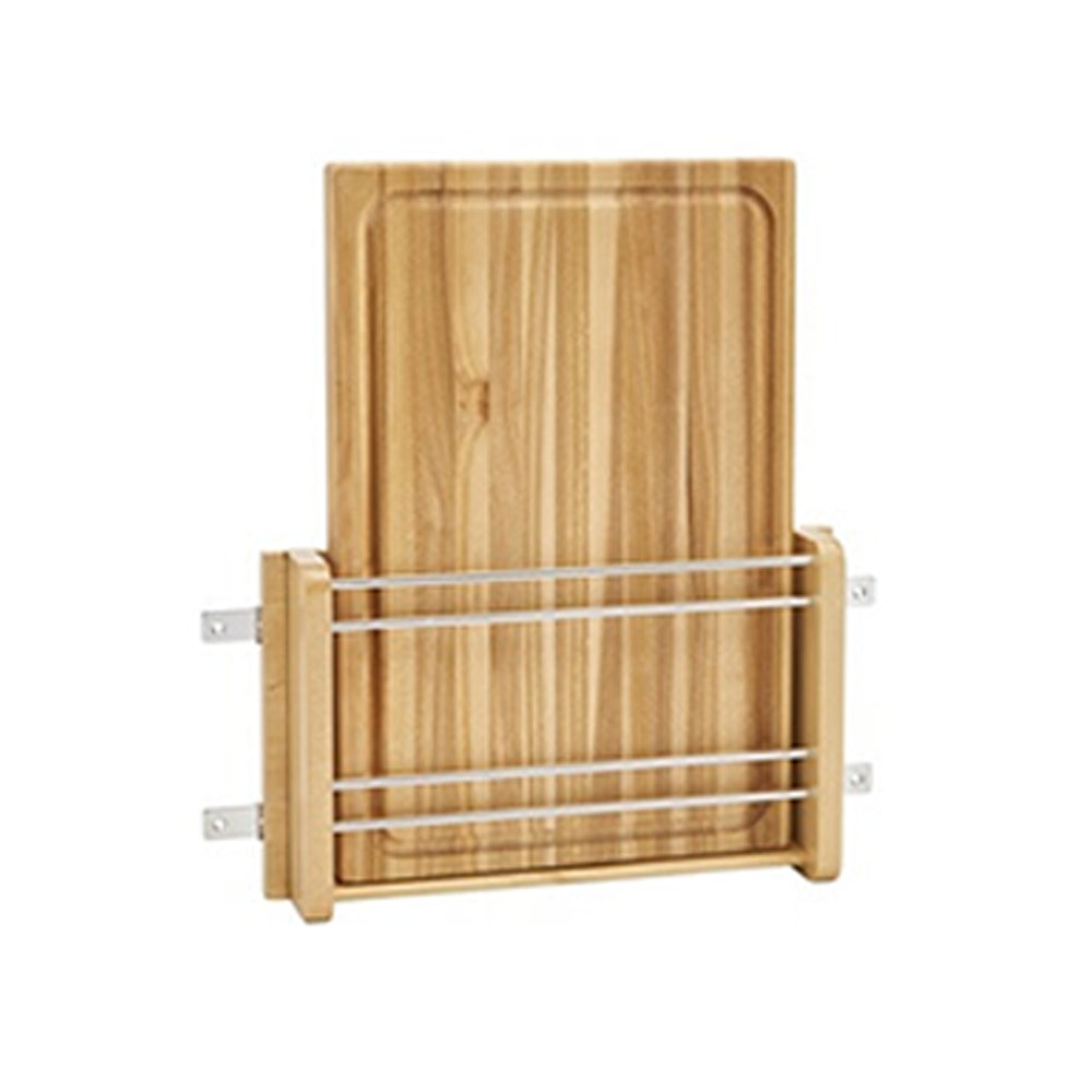 Wolf Classic Waverly Hazelnut Stain Door Mount Cutting Board Installed