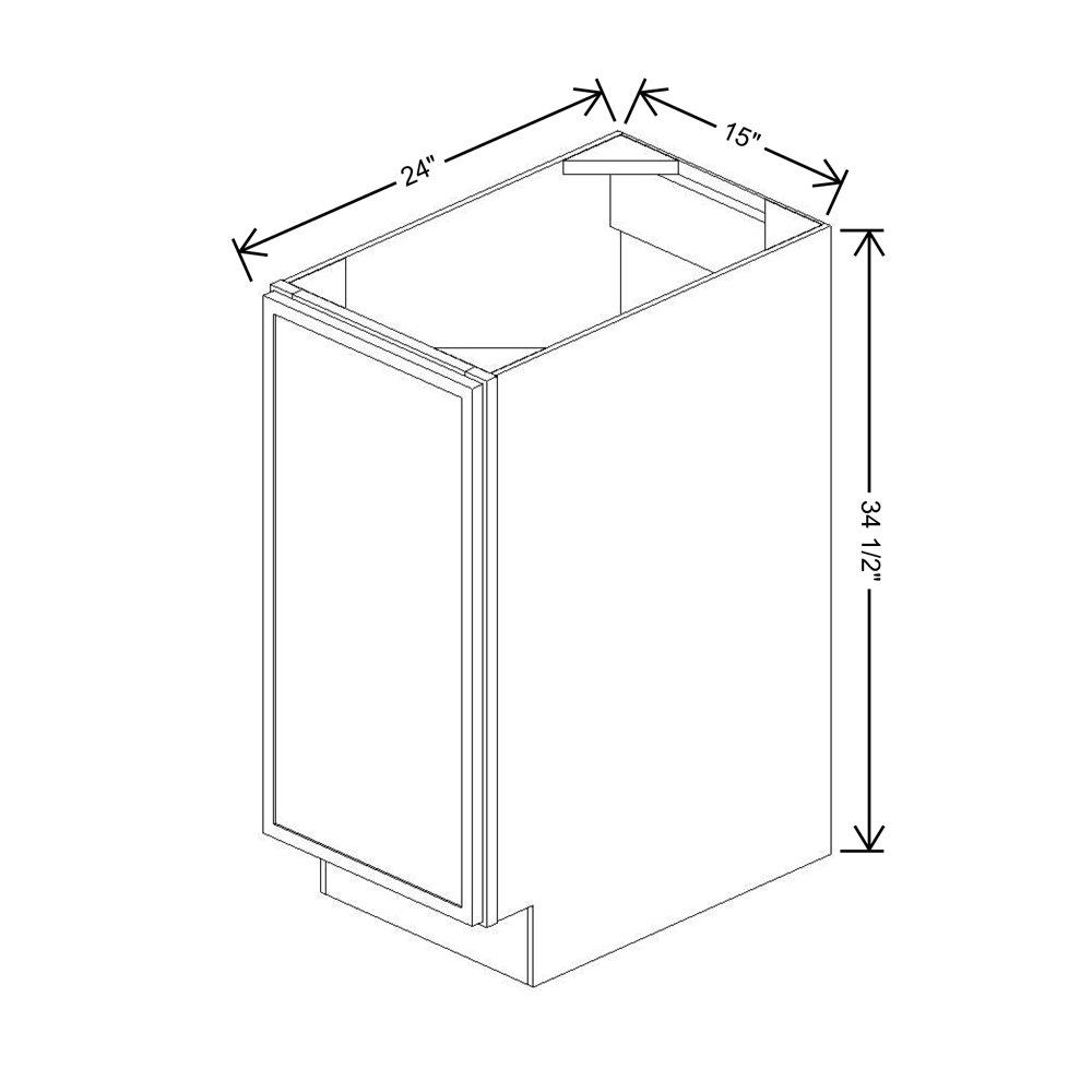 Cubitac Prestige Dover Latte 15" W FH Door Base Cabinet