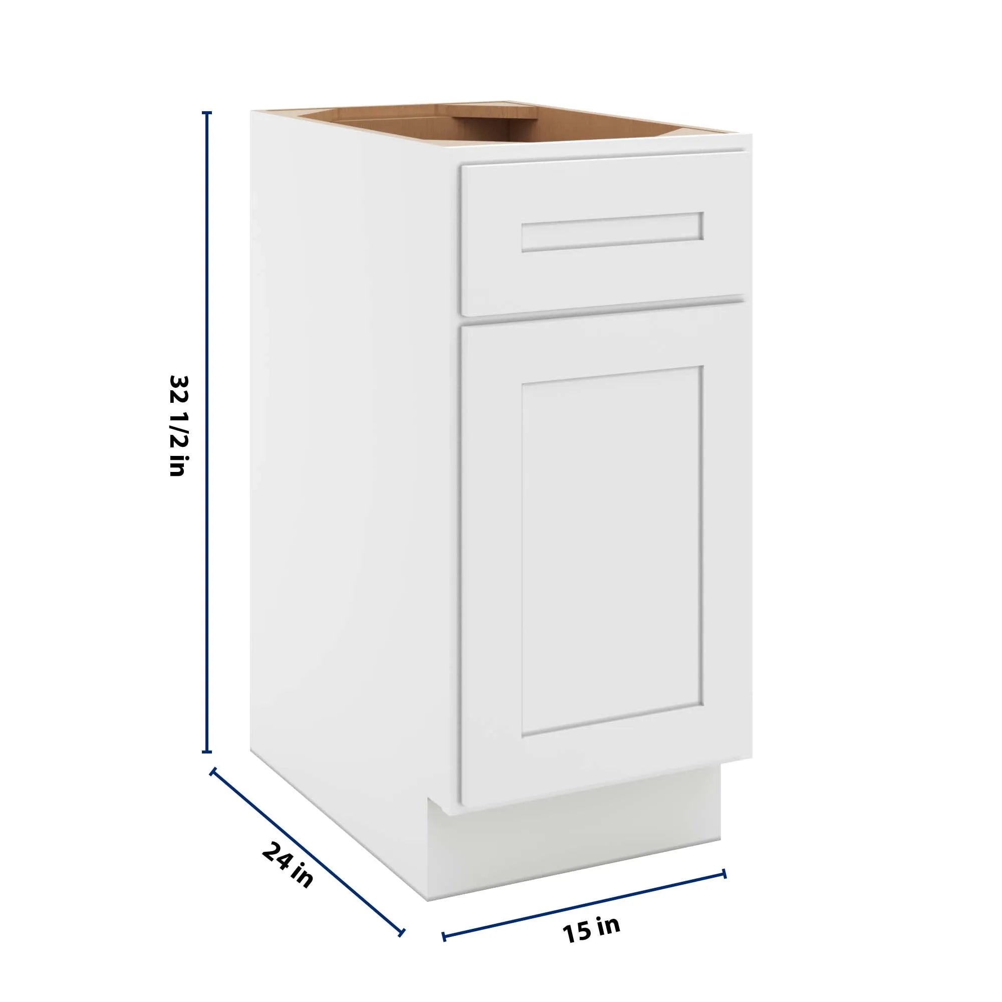 cnc luxor 5 piece white 15 w x 32 1 2 h single door base cabinet