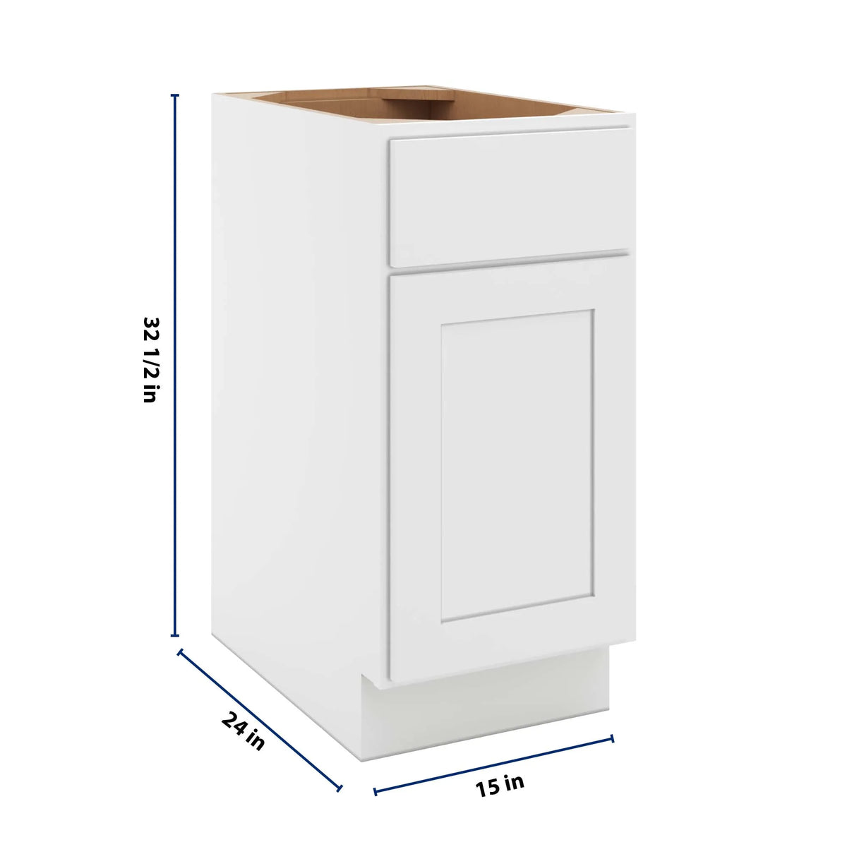 cnc luxor white 15 w x 32 1 2 h single door base cabinet