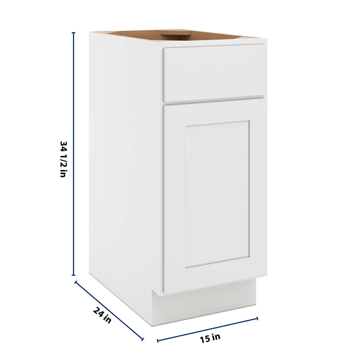 cnc luxor white 15 w single door base cabinet