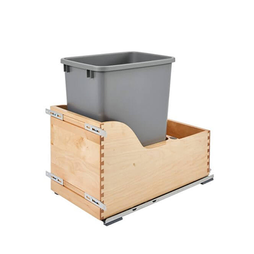Wolf Classic Dartmouth 5-Piece Grey Stain One 35 Qt Waste Basket Installed