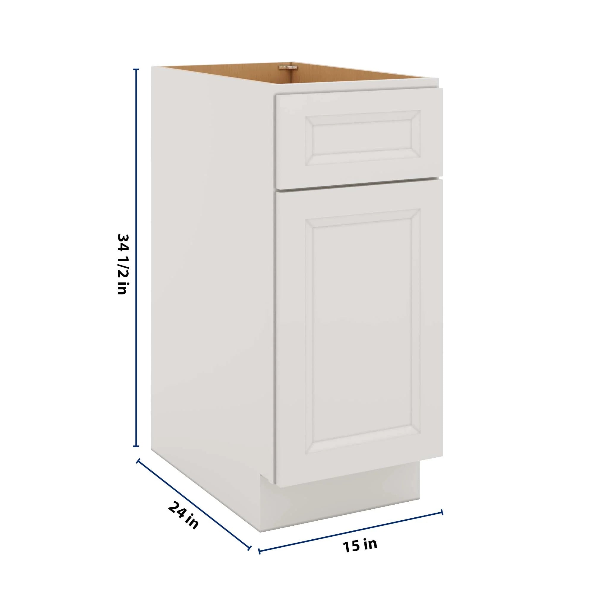 J&K Pure B5 Single Door Standard Base Cabinet - 15" W