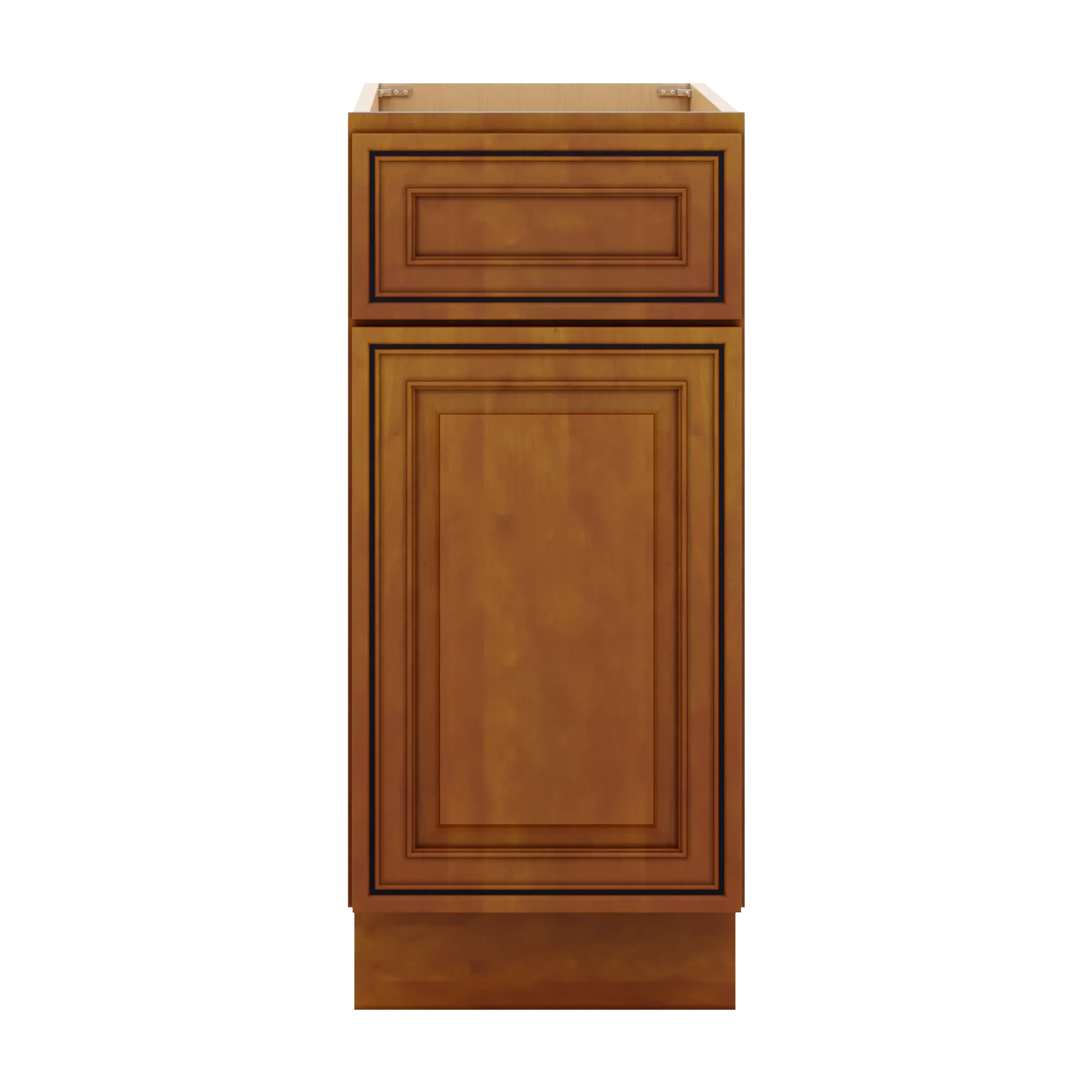 j k mocha glazed k10 single door standard base cabinet 15 w