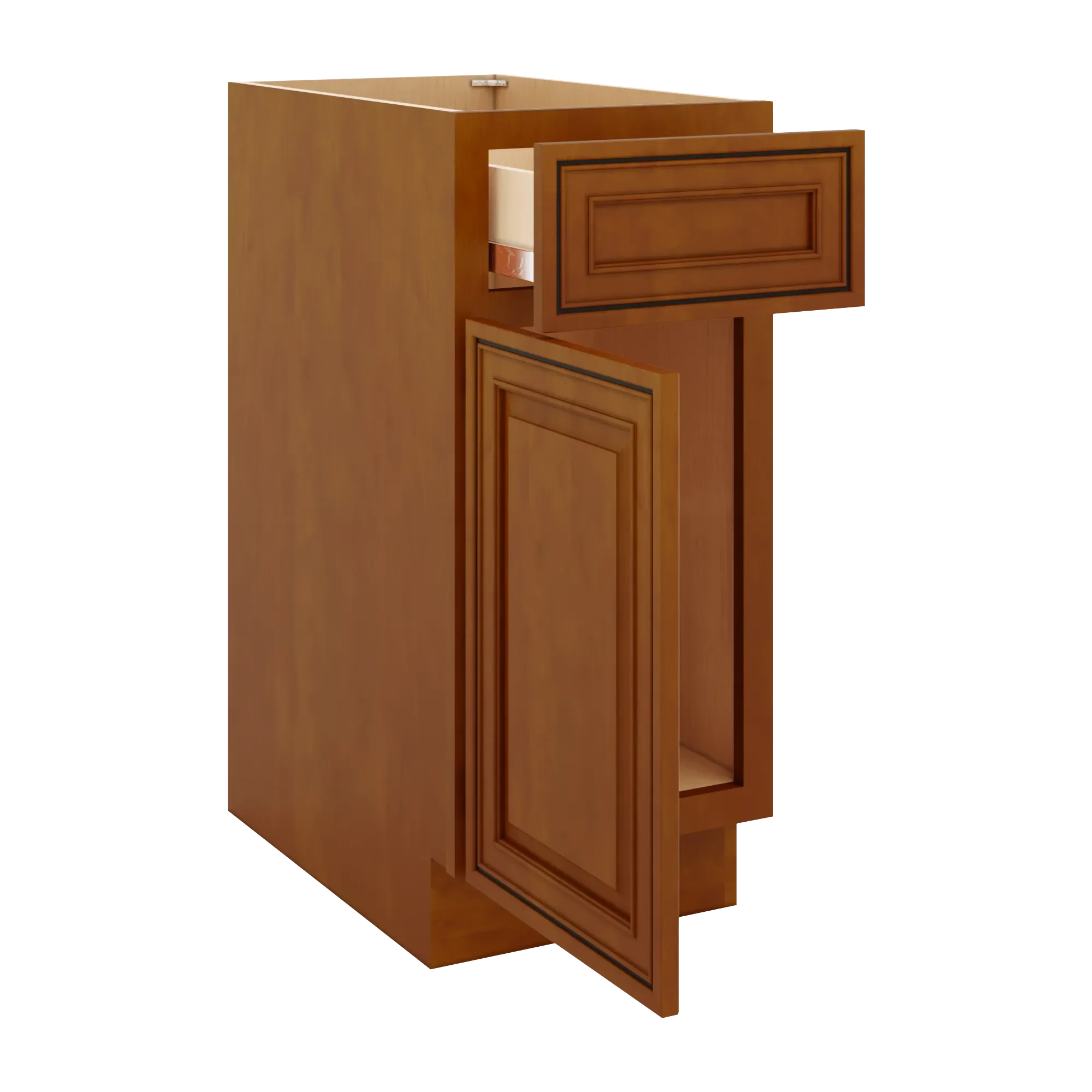 j k mocha glazed k10 single door standard base cabinet 15 w