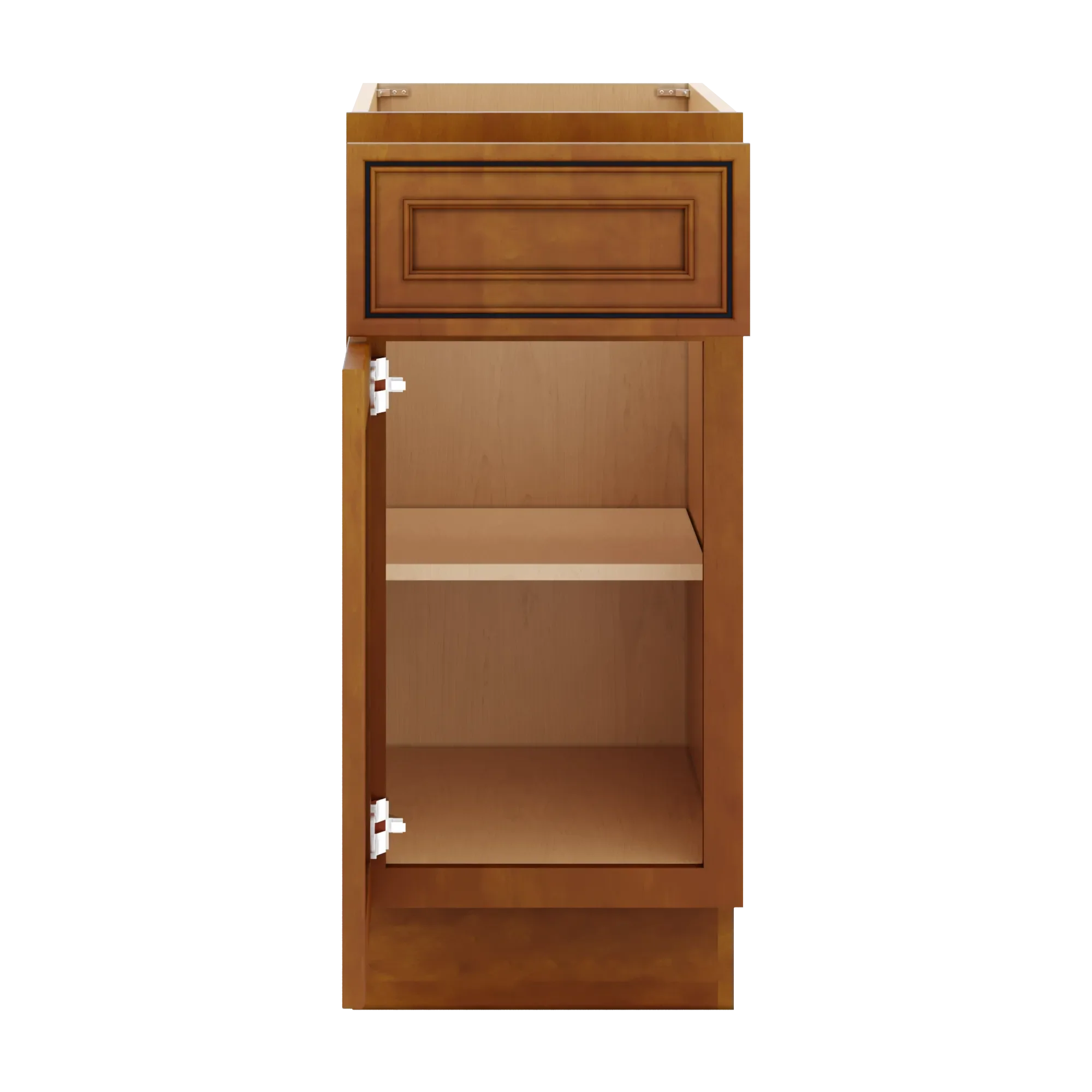 j k mocha glazed k10 single door standard base cabinet 15 w