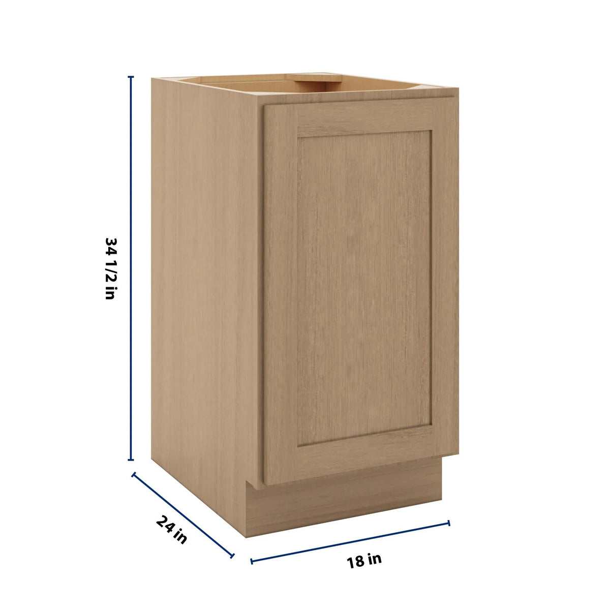 CNC Luxor 5-Piece Harvest 18" W Full Height Single Door Base Cabinet W/ 1 Pullout Shelf