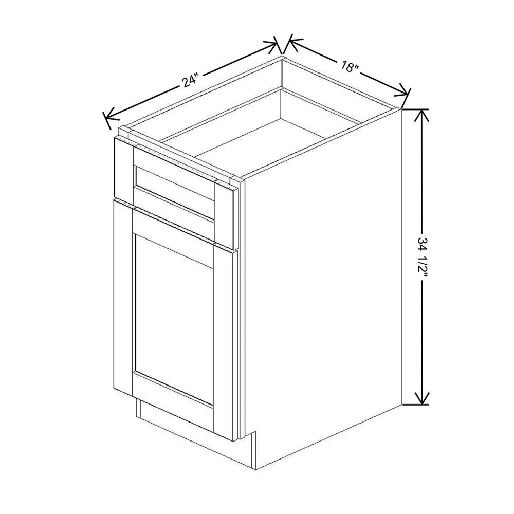 J&K Pebble B6 Single Door Standard Base Cabinet - 18" W