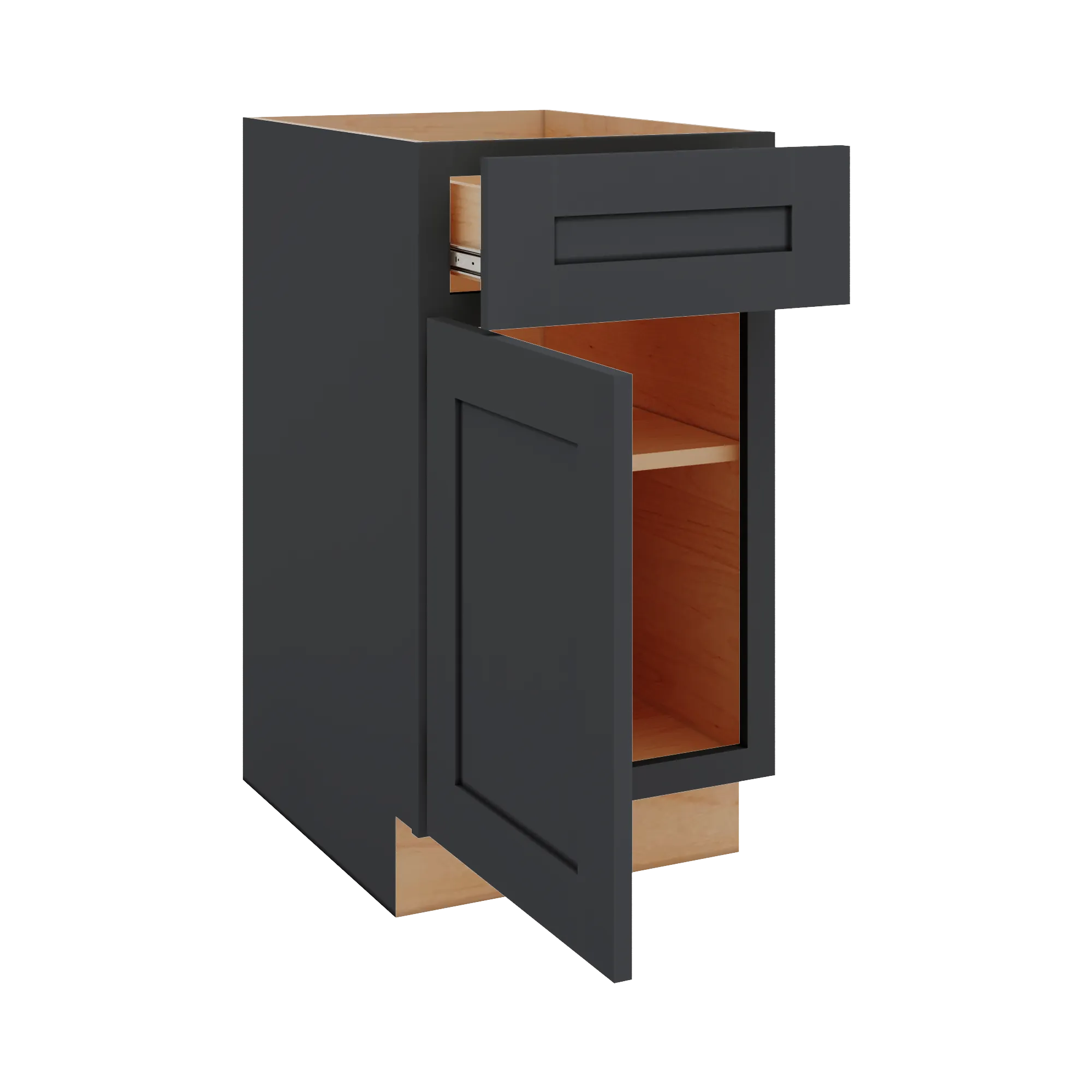 Modernform Cabinet Onyx Black Shaker 18" W X 34 1/2" H X 24" D Single Door Base Cabinet