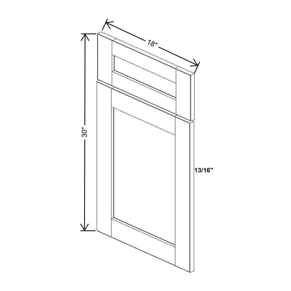 J&K Dove E1 Dummy Door & Drawer w/Frame 18" W x 30" H