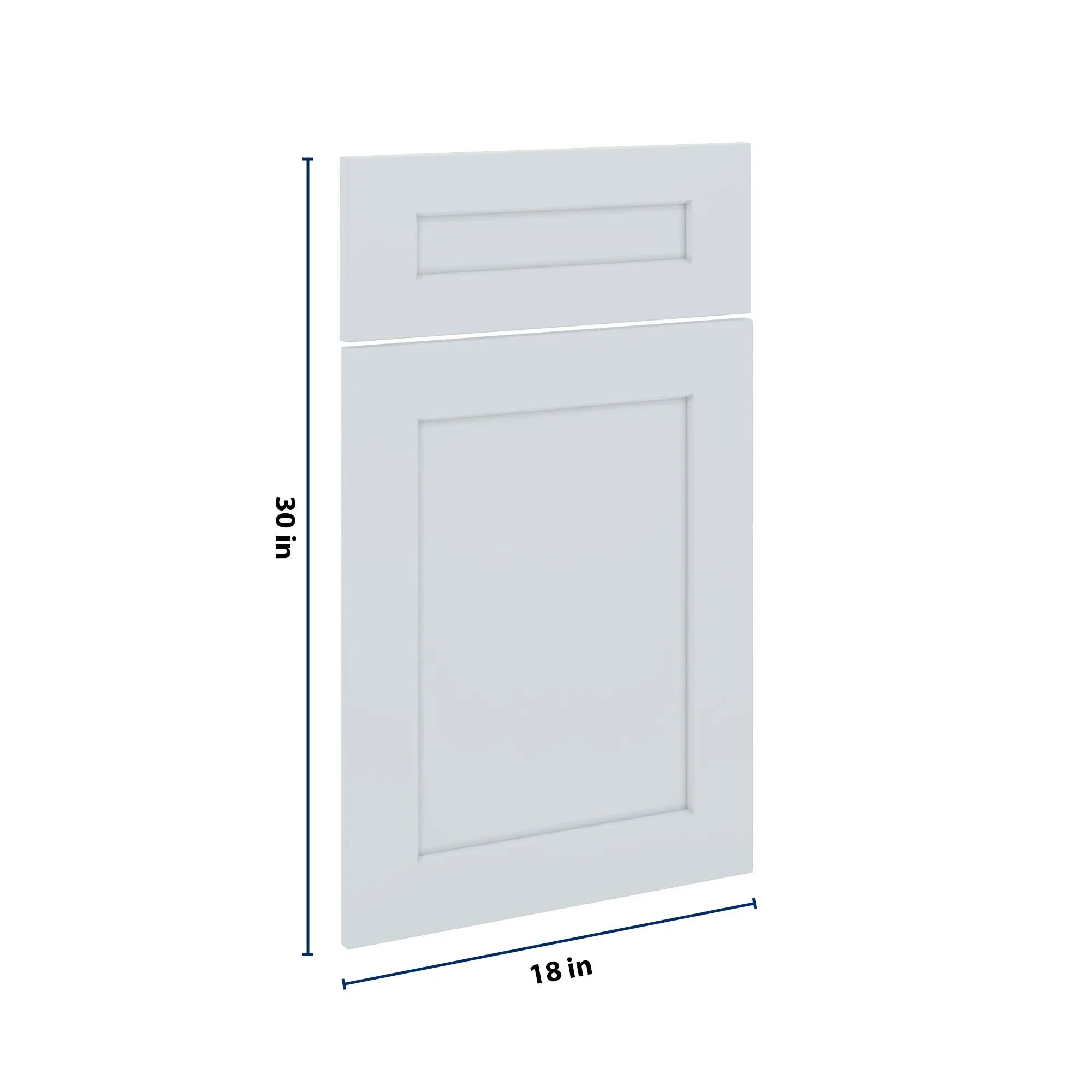 J&K White Shaker S8 Dummy Door & Drawer w/Frame 18" W x 30" H