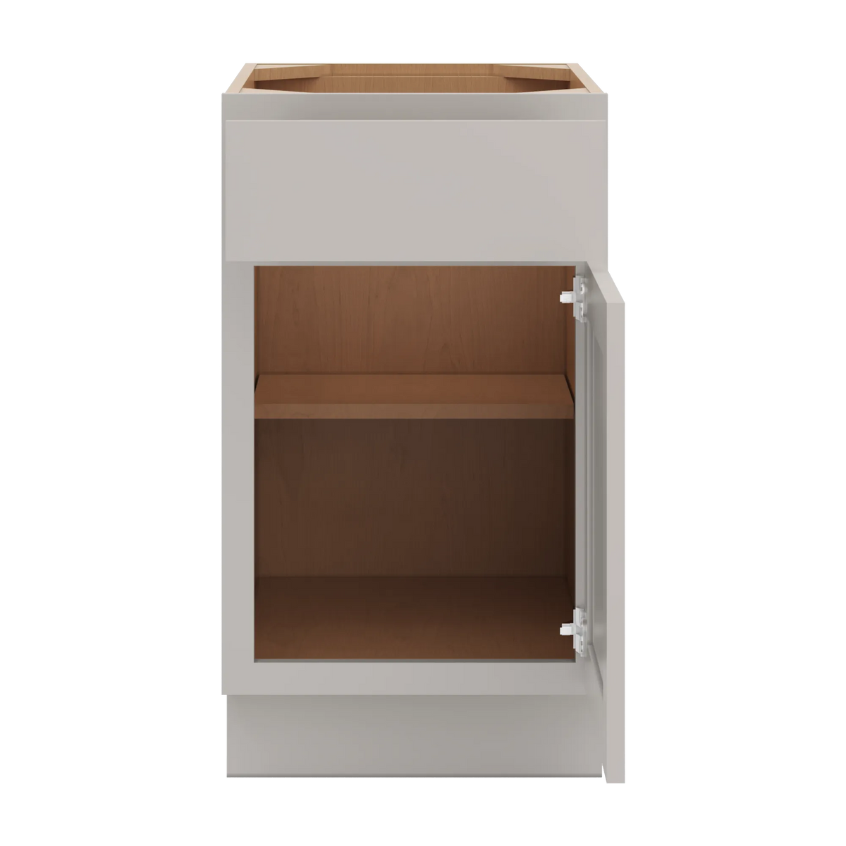 cnc luxor misty grey 18 w x 32 1 2 h single door base cabinet