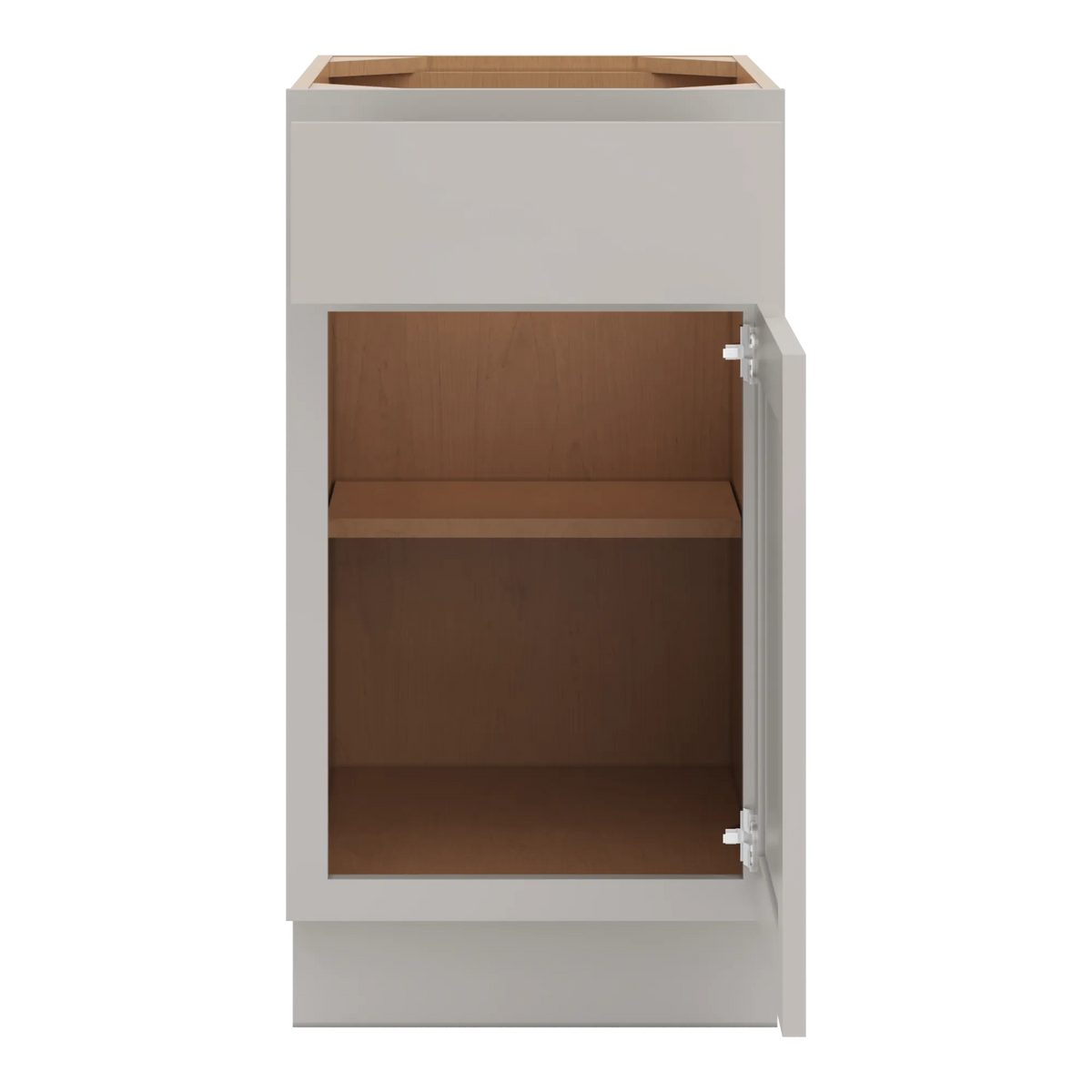 cnc luxor misty grey 18 w single door base cabinet