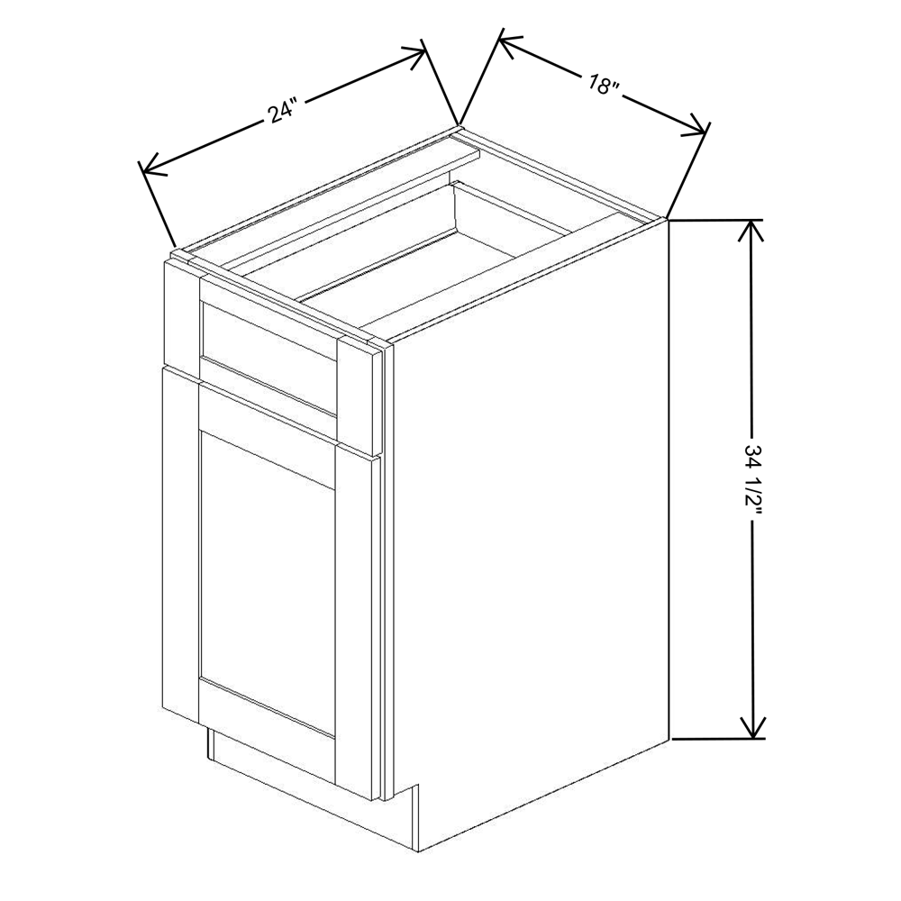 Fabuwood Allure Fusion Kona Base 18"W Shaker Cabinet