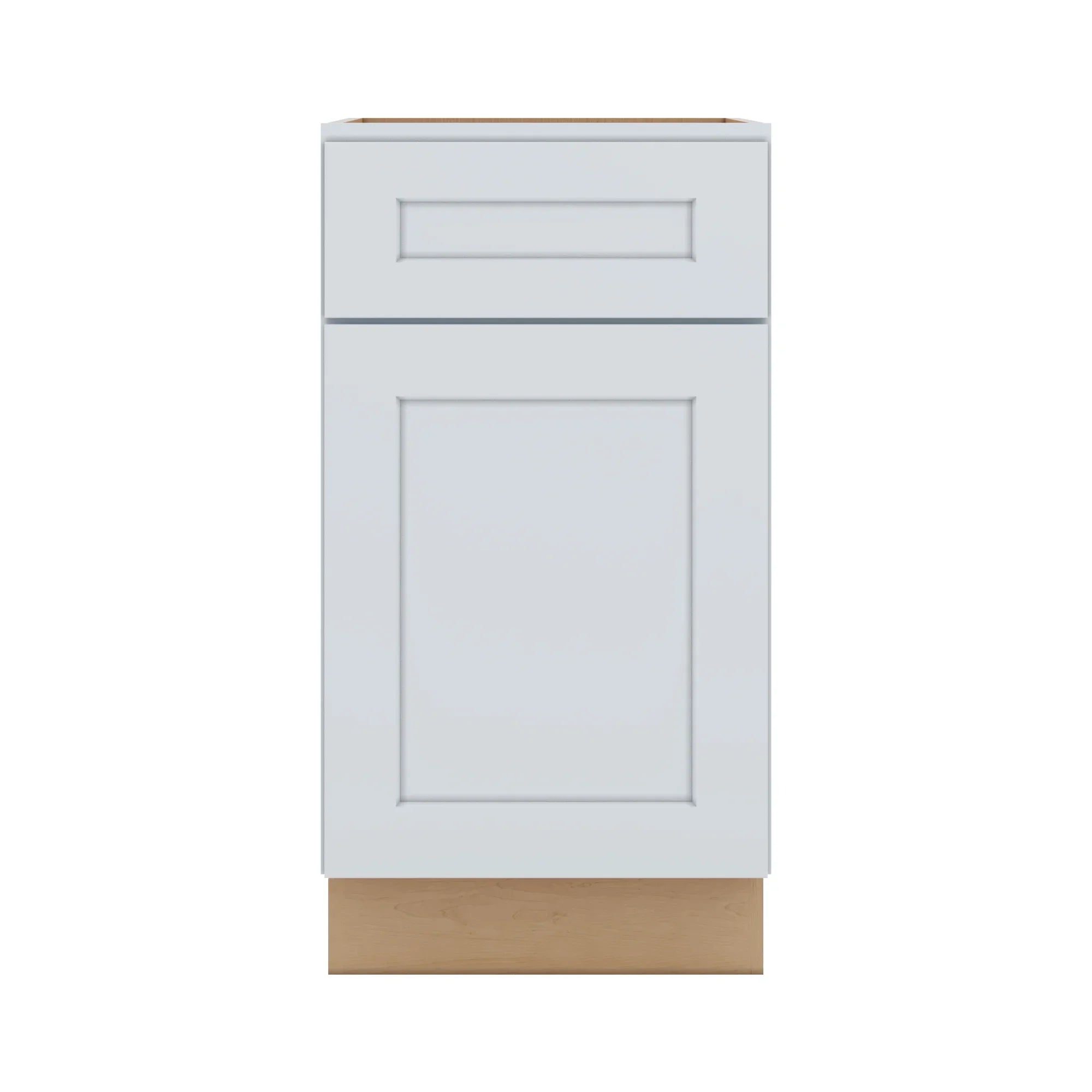 J&K White Shaker S8 Single Door Standard Base Cabinet   18" W