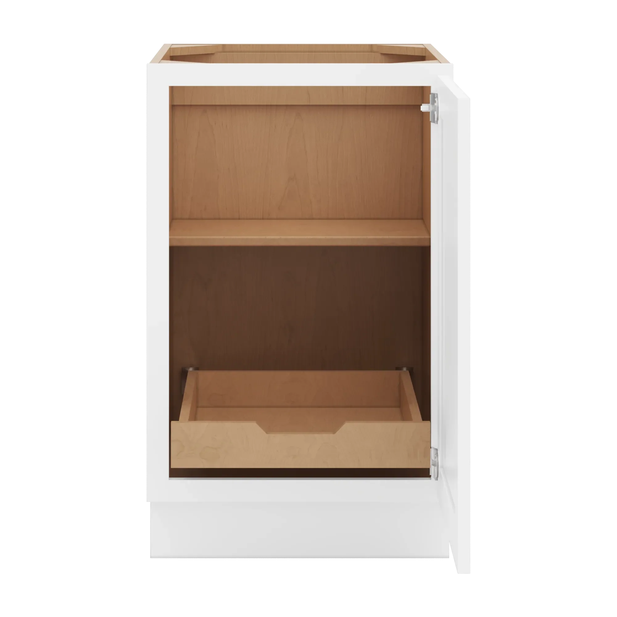 cnc luxor 5 piece white 21 w full height single door base cabinet w 1 pullout shelf