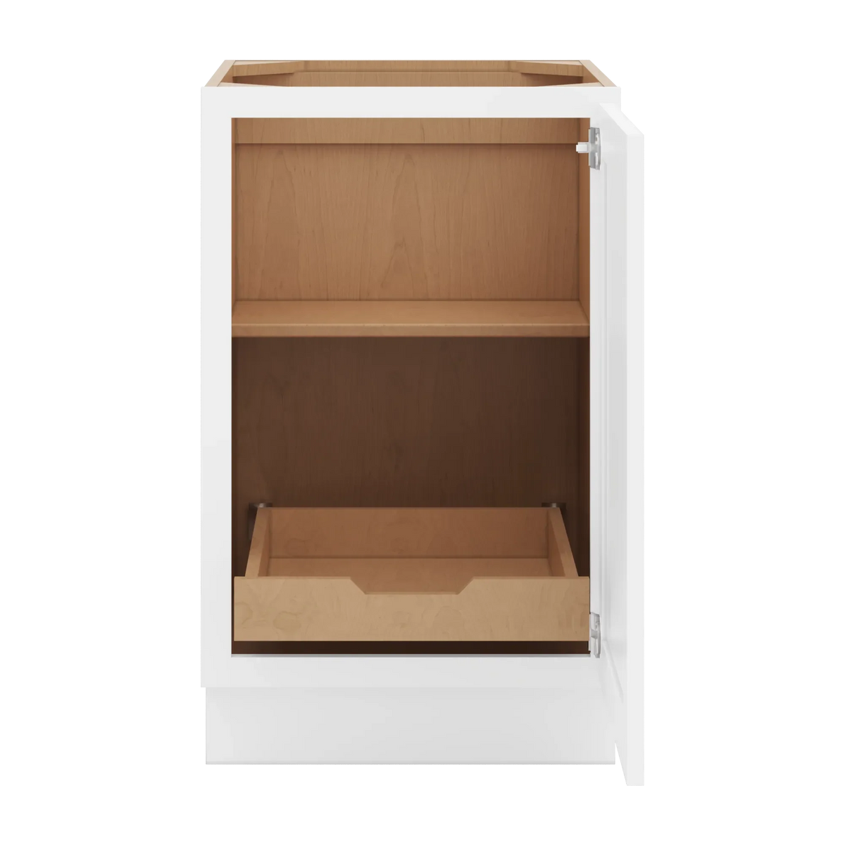 cnc luxor white 21 w full height single door base cabinet w 1 pullout shelf