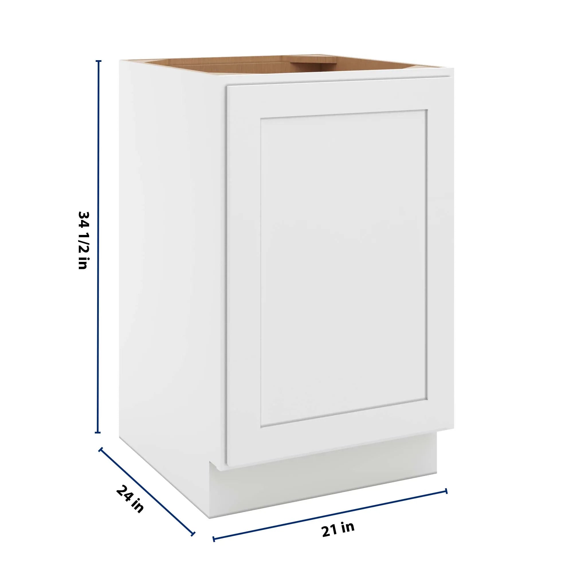 cnc luxor 5 piece white 21 w full height single door base cabinet w 2 pullout shelf