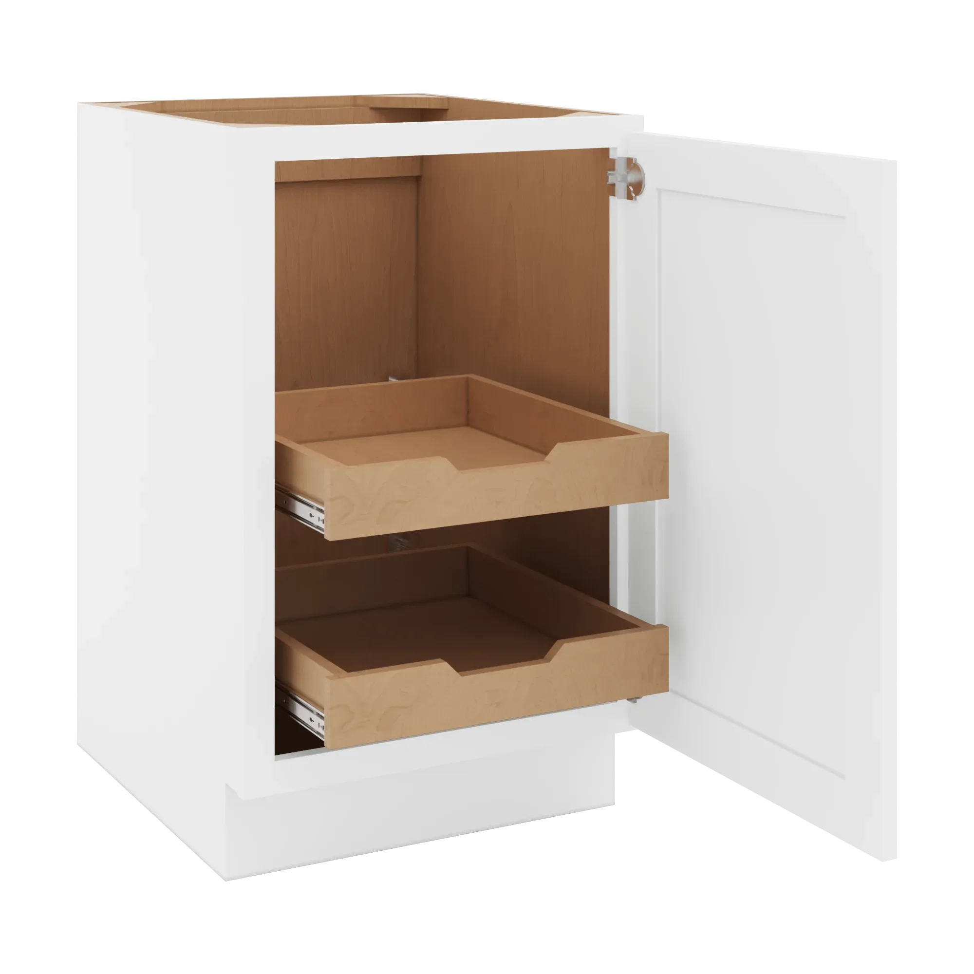 cnc luxor 5 piece white 21 w full height single door base cabinet w 2 pullout shelf