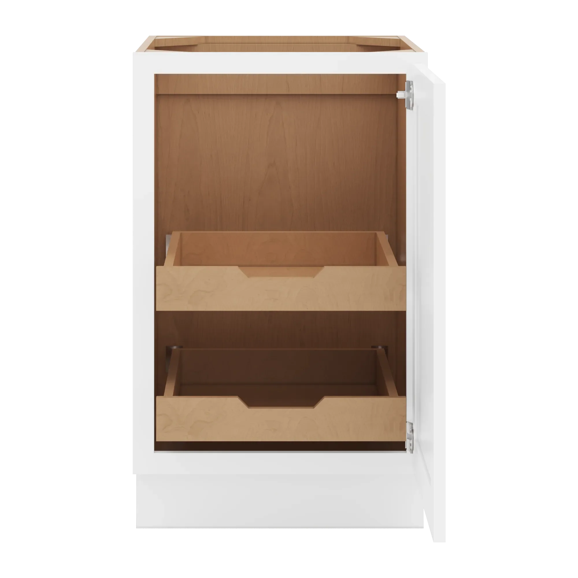 cnc luxor 5 piece white 21 w full height single door base cabinet w 2 pullout shelf