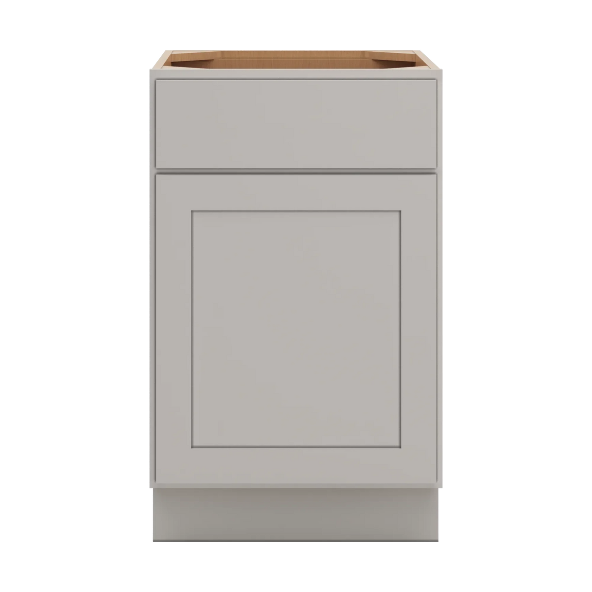 cnc luxor misty grey 21 w single door base cabinet w 1 pullout shelf