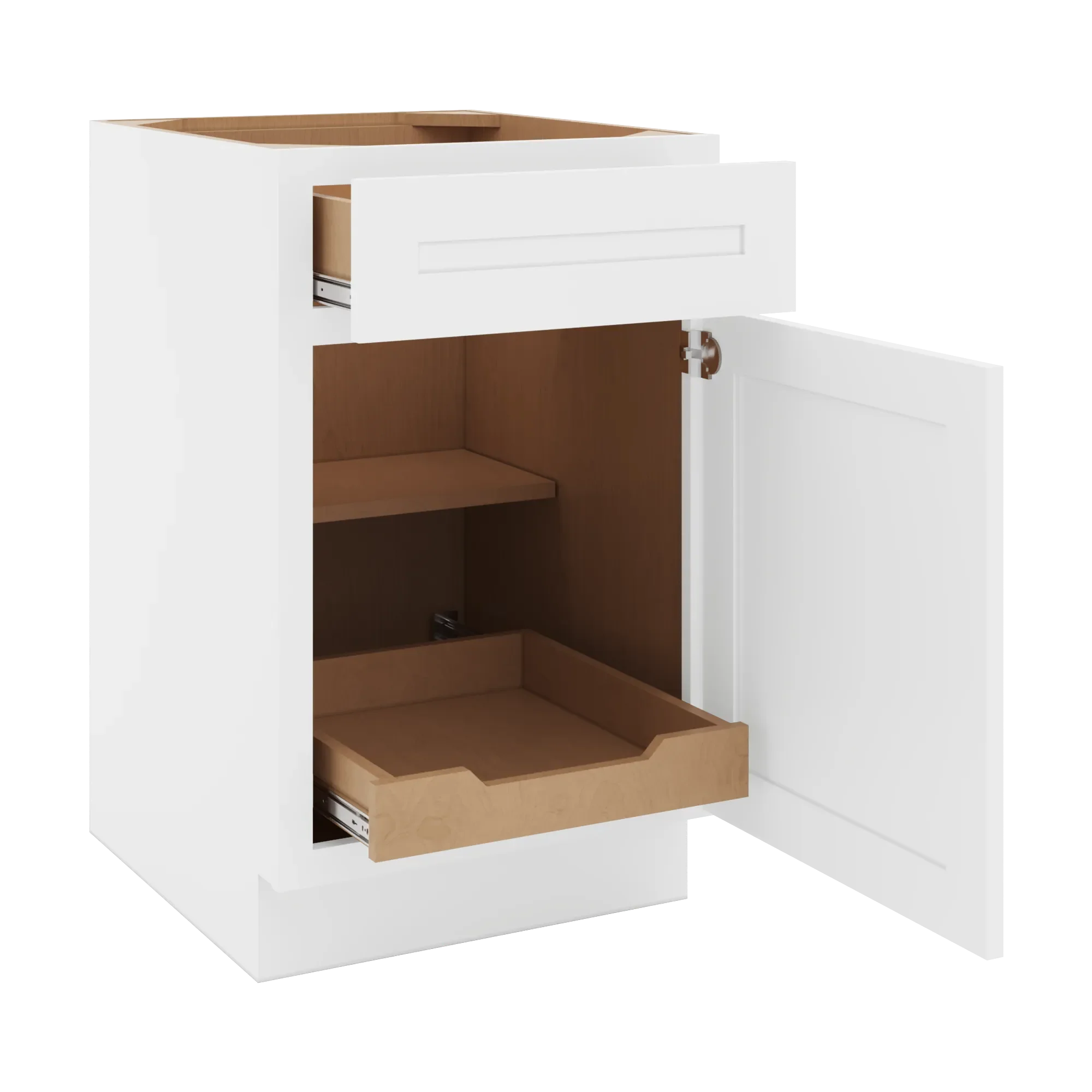 cnc luxor 5 piece white 21 w single door base cabinet w 1 pullout shelf