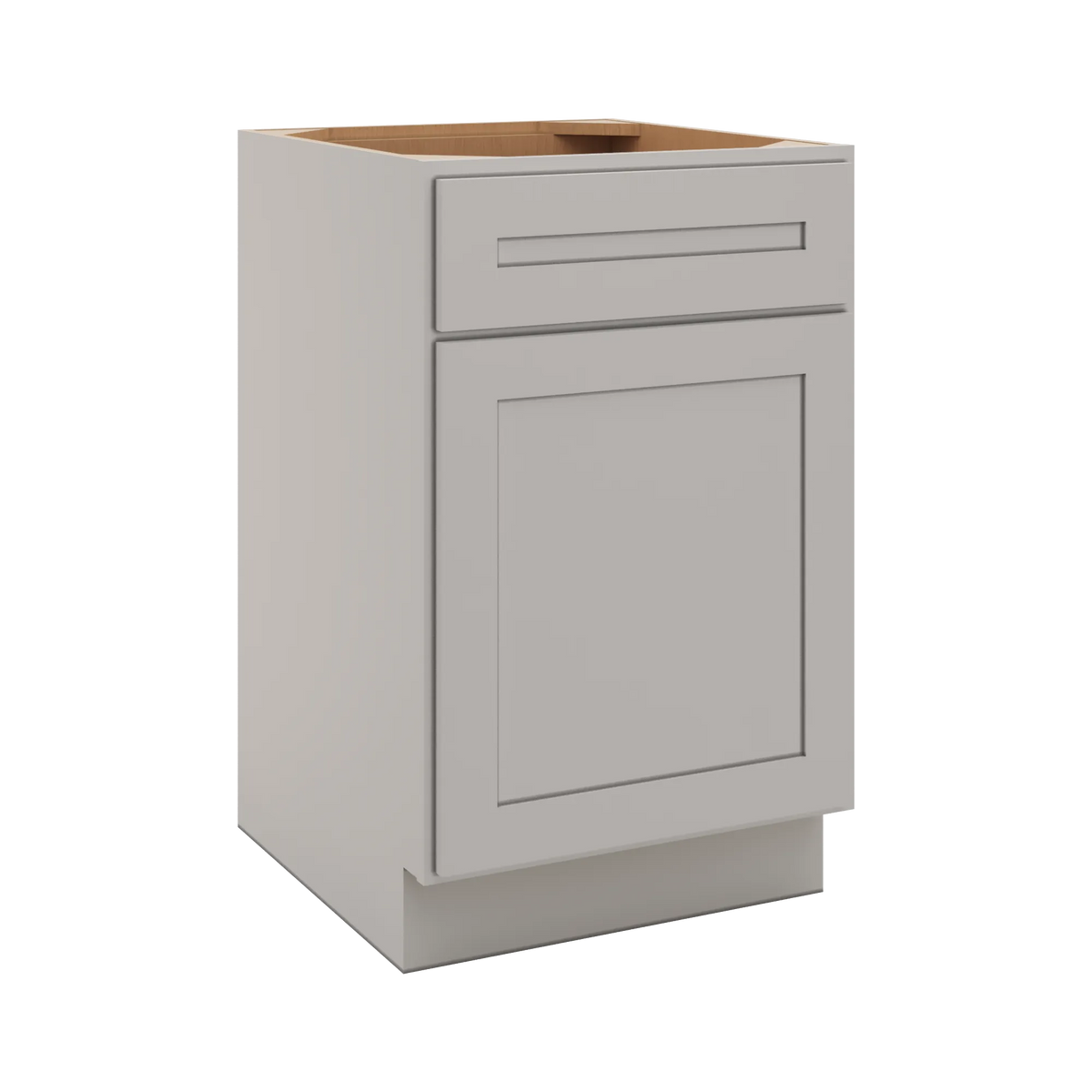 CNC Luxor 5-Piece Misty Grey 21" W Single Door Base Cabinet W/ 2 Pullout Shelf