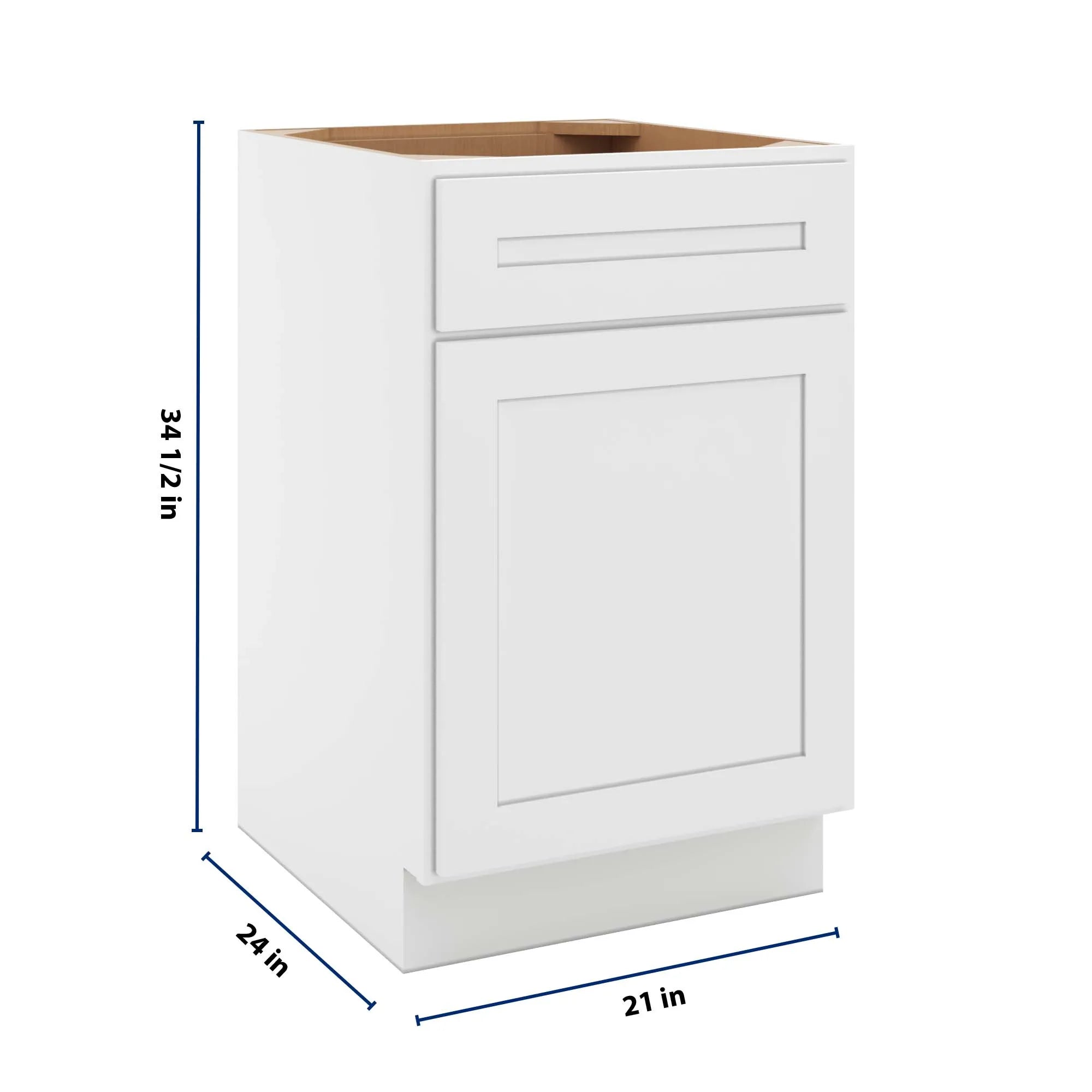 cnc luxor 5 piece white 21 w single door base cabinet w 2 pullout shelf