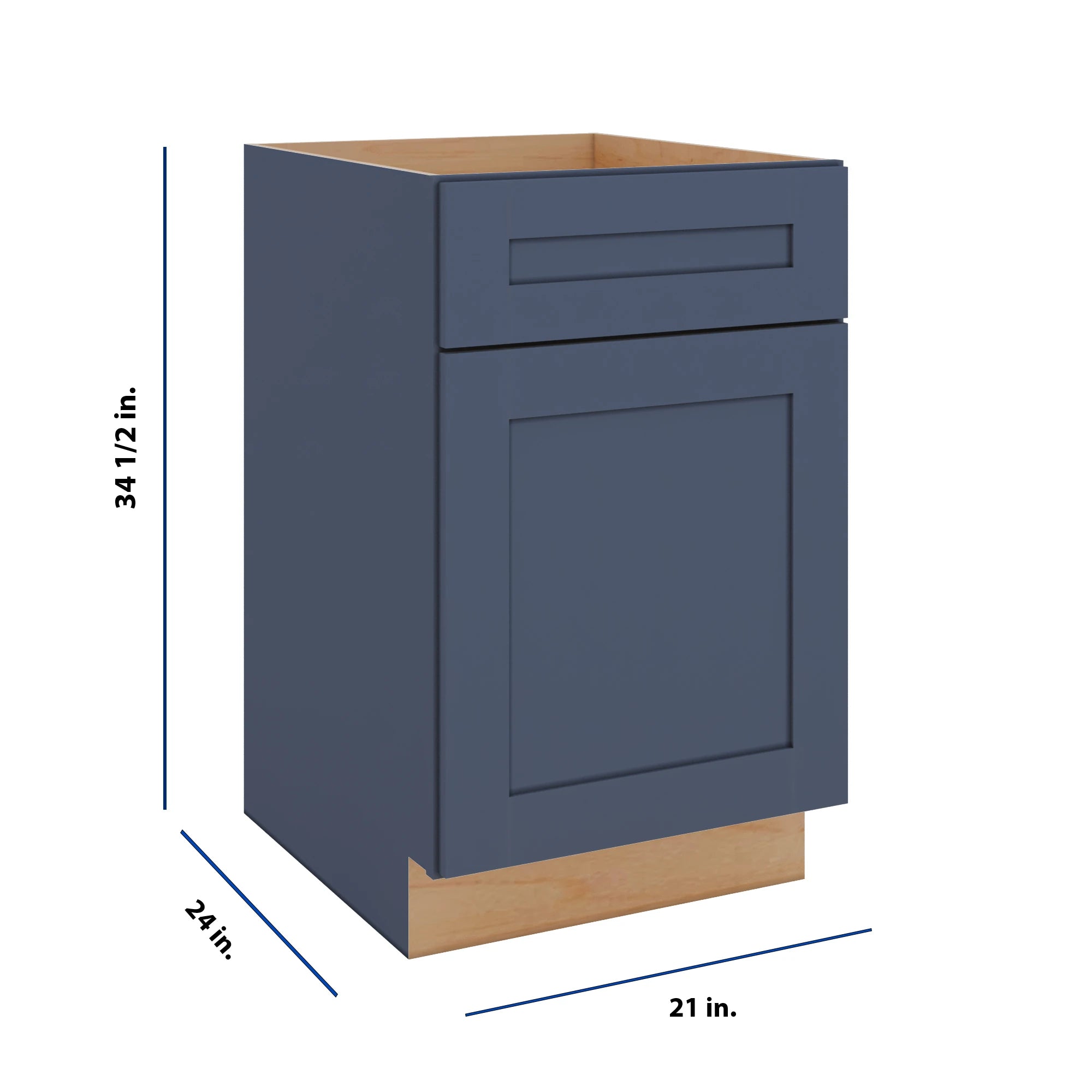Modernform Cabinet Signature Blue 21" W X 34 1/2" H X 24" D Single Door Base Cabinet